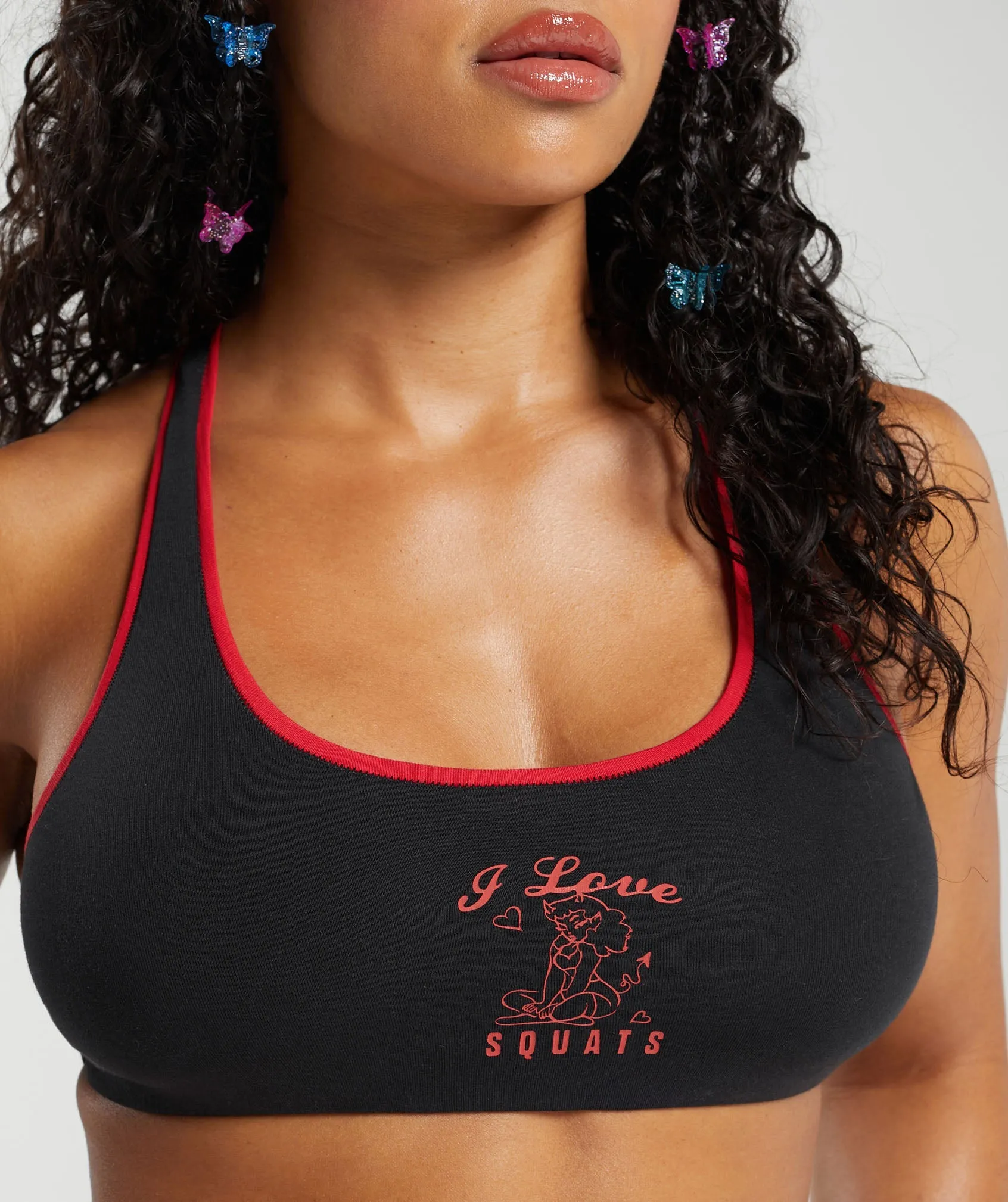 Gymshark Cotton Graphic Bralette - Black sold by Gymshark product image thumbnail 5