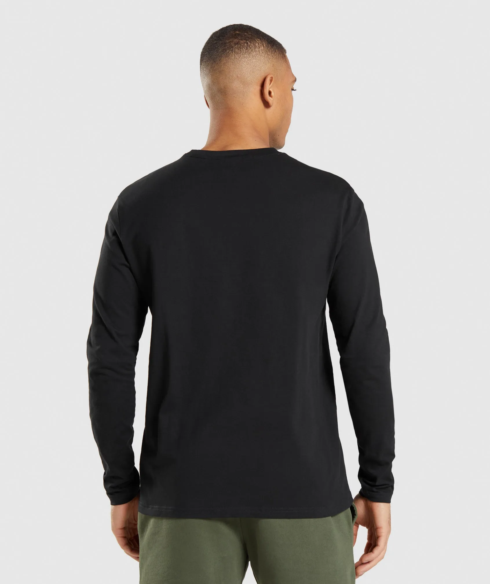 Gymshark Crest Long Sleeve T-Shirt - Black sold by Gymshark product image thumbnail 2