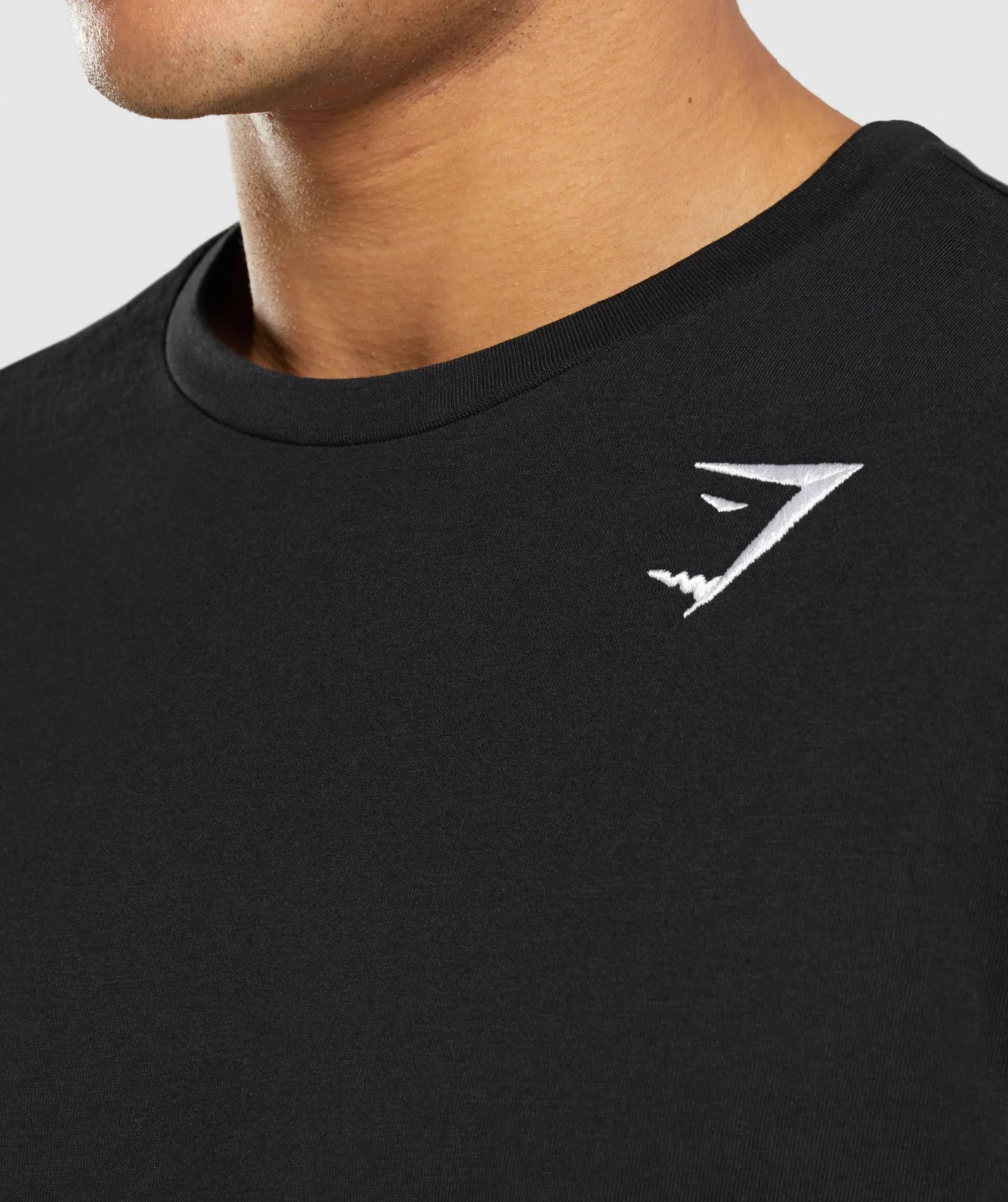 Gymshark Crest Long Sleeve T-Shirt - Black sold by Gymshark product image thumbnail 5