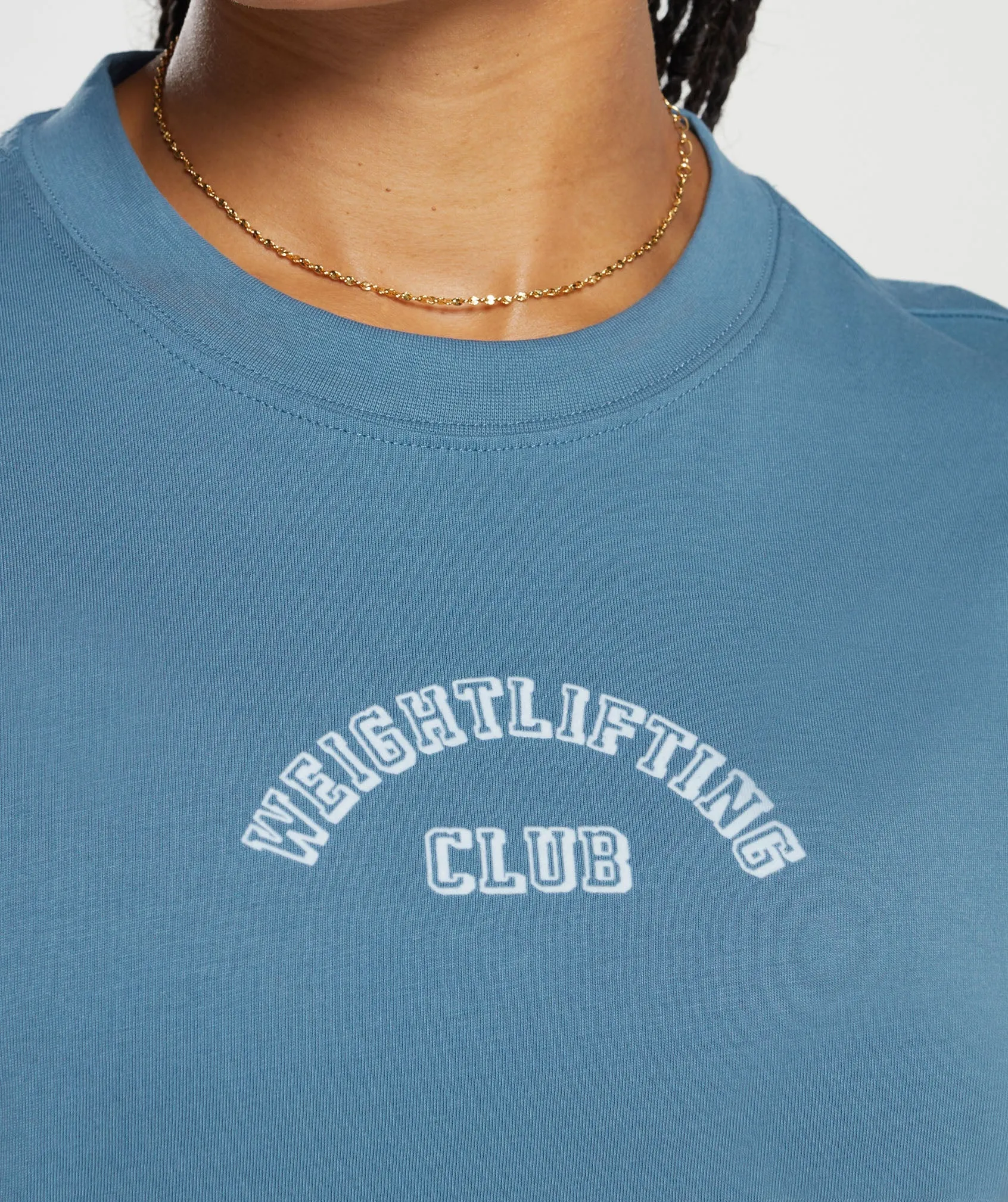 Gymshark Weightlifting Oversized T-Shirt - Faded Blue sold by Gymshark product image thumbnail 5