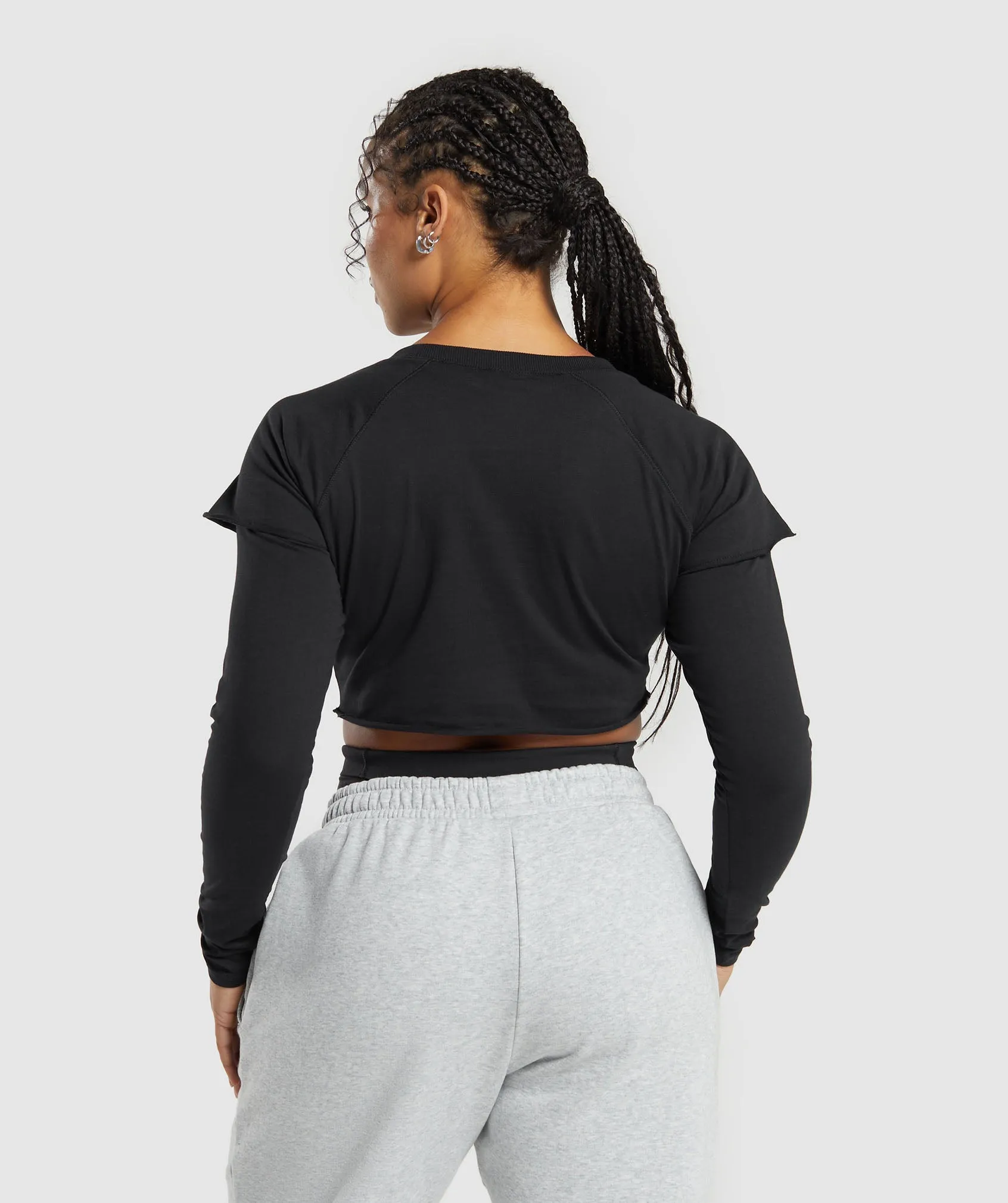 Gymshark Lifting 2 In 1 Long Sleeve Crop Top - Black sold by Gymshark product image thumbnail 2