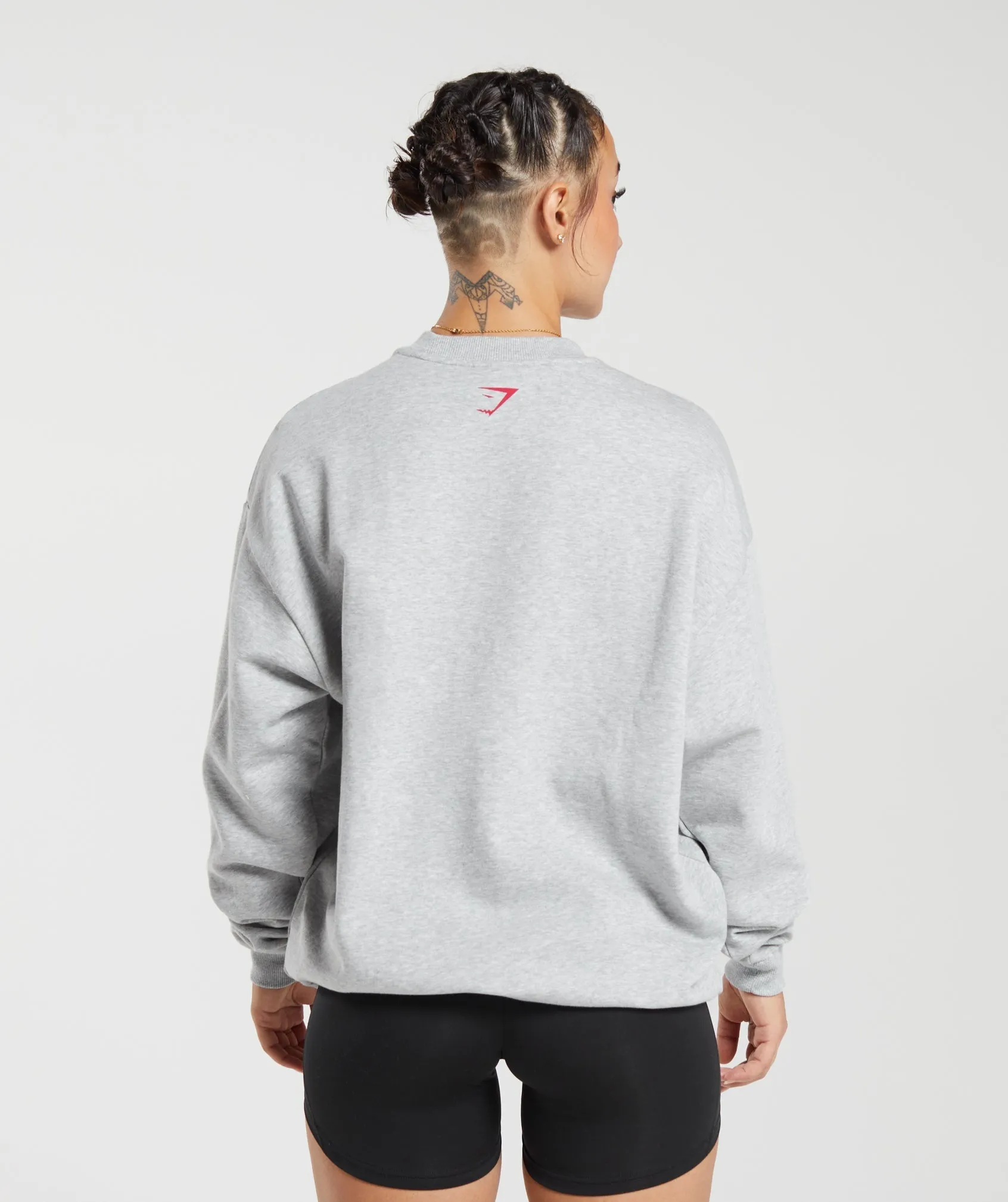 Gymshark Lifting Essentials Graphic Oversized Sweatshirt - Light Grey Core Marl sold by Gymshark product image thumbnail 2