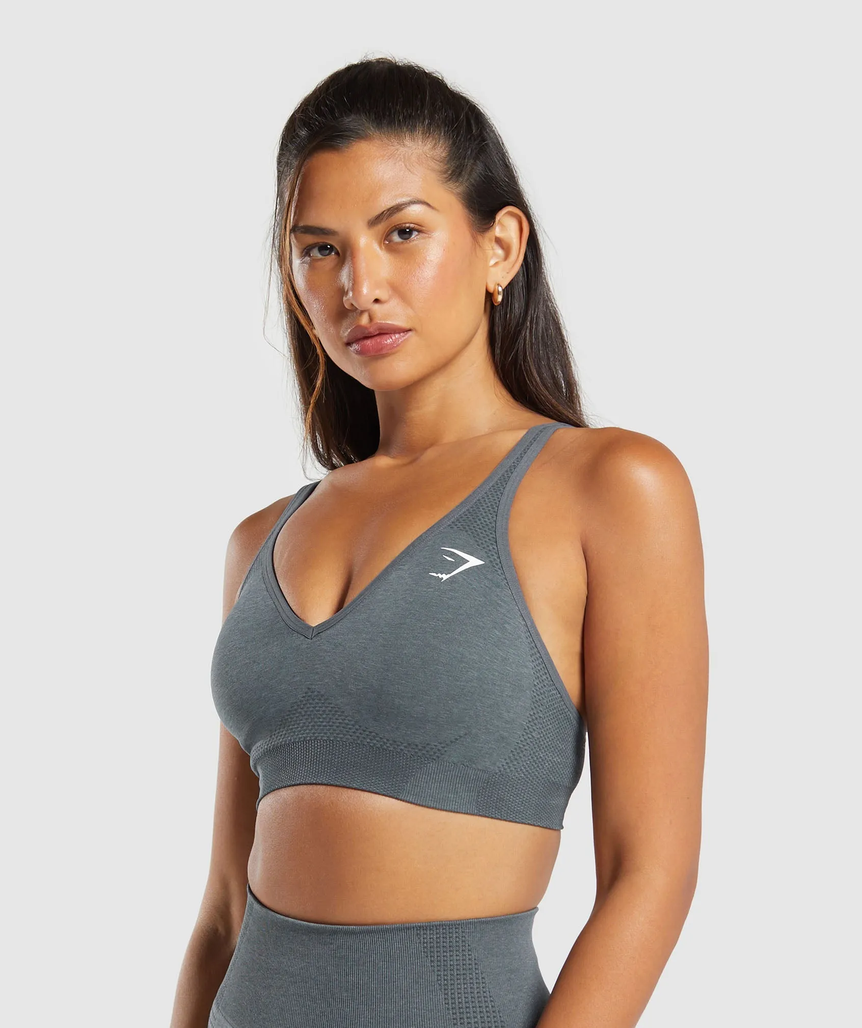 Gymshark Vital V Neck Sports Bra - Strong Grey Marl sold by Gymshark product image thumbnail 3