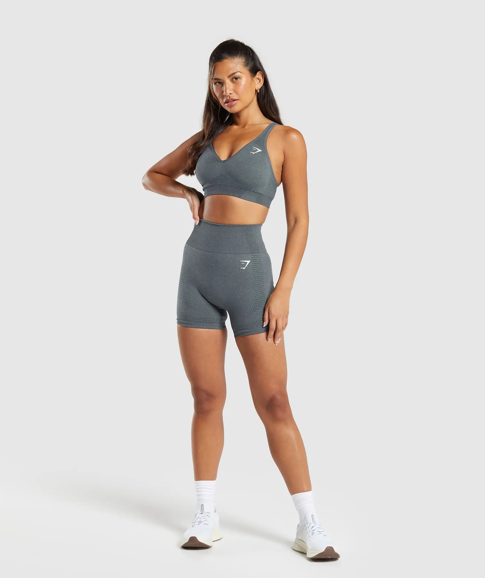 Gymshark Vital V Neck Sports Bra - Strong Grey Marl sold by Gymshark product image thumbnail 4