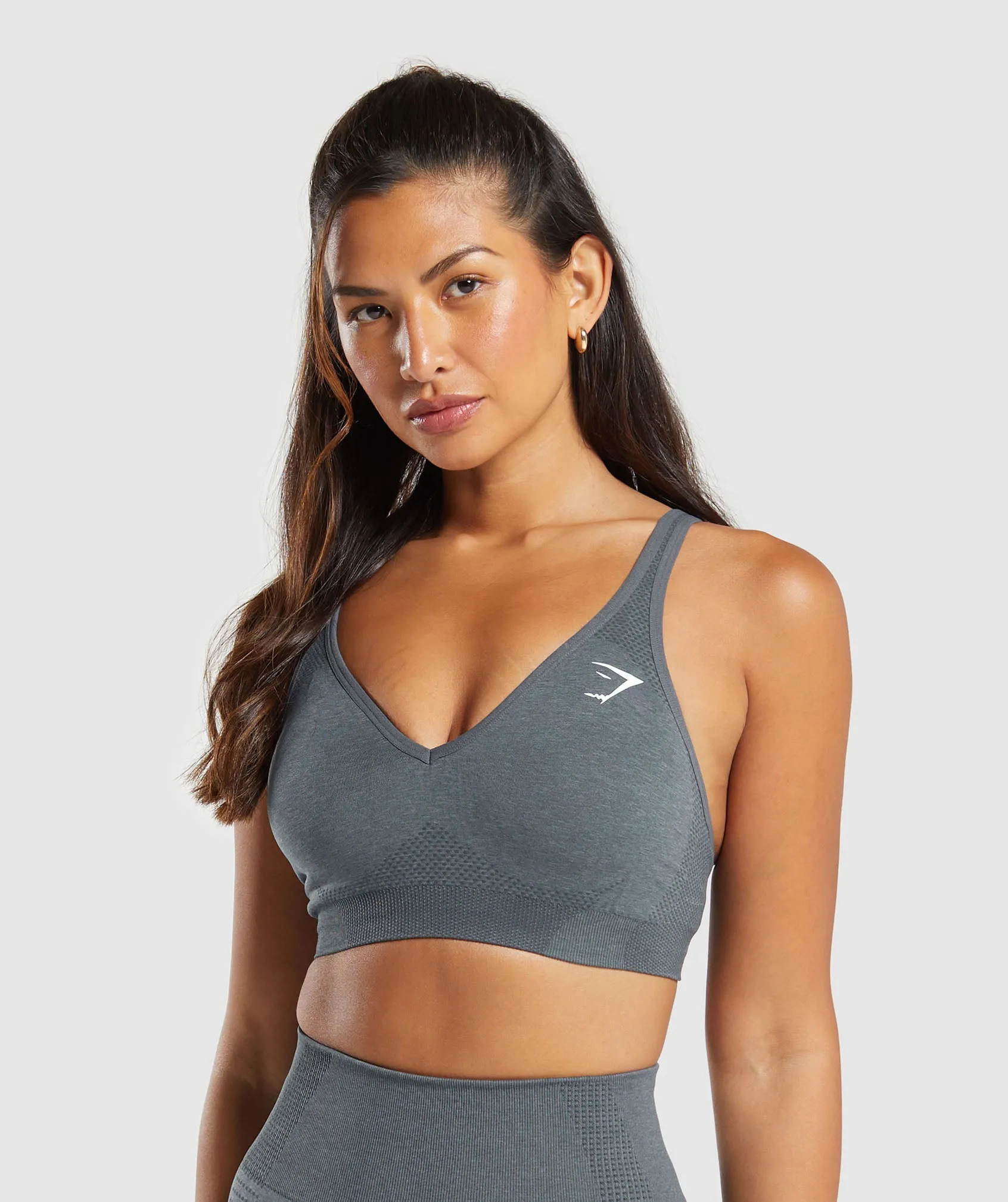 Gymshark Vital V Neck Sports Bra - Strong Grey Marl sold by Gymshark