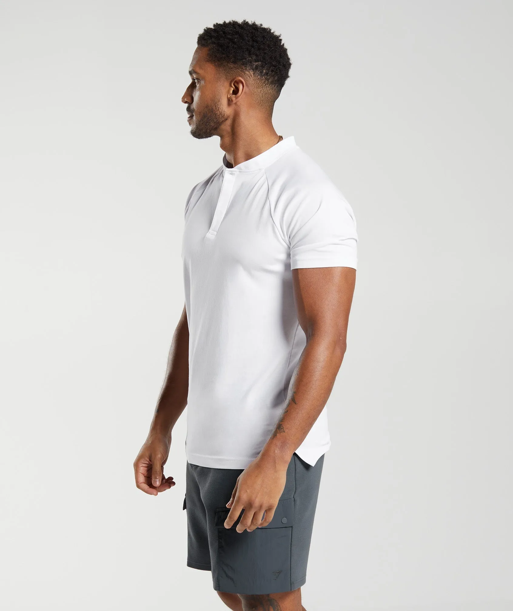 Gymshark Rest Day Commute Polo Shirt - White sold by Gymshark product image thumbnail 3