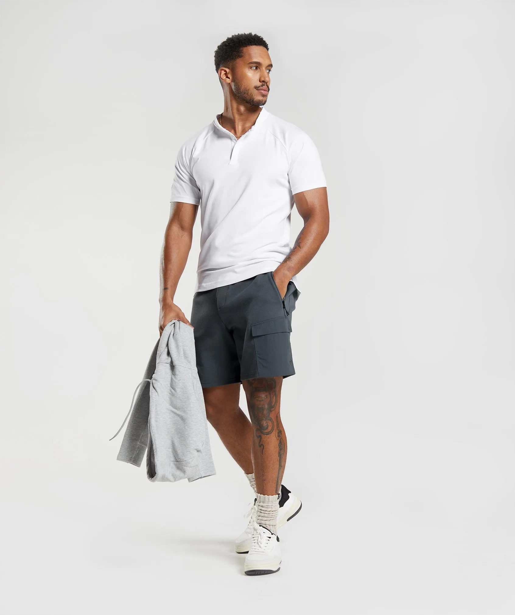 Gymshark Rest Day Commute Polo Shirt - White sold by Gymshark product image thumbnail 4
