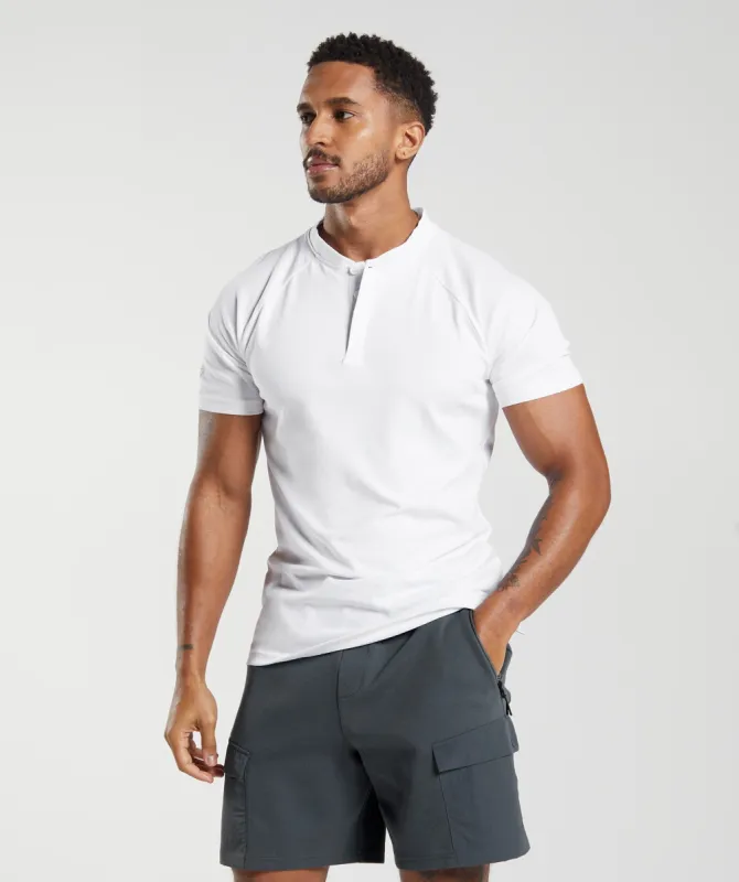 Gymshark Rest Day Commute Polo Shirt - White made by Gymshark