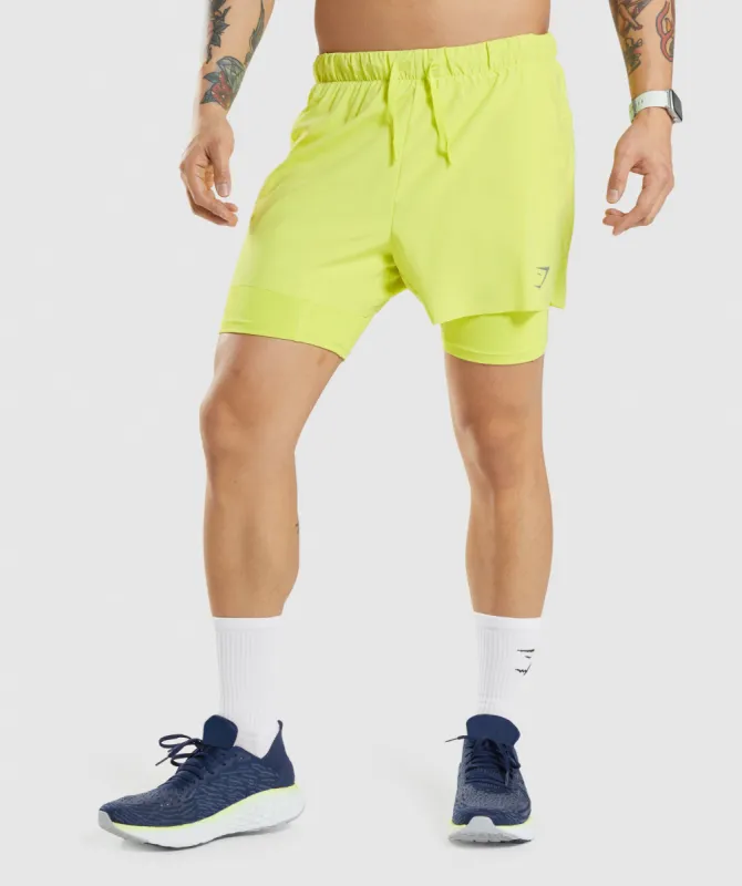 Gymshark Speed 5" 2 in 1 Shorts - Yellow sold by Gymshark