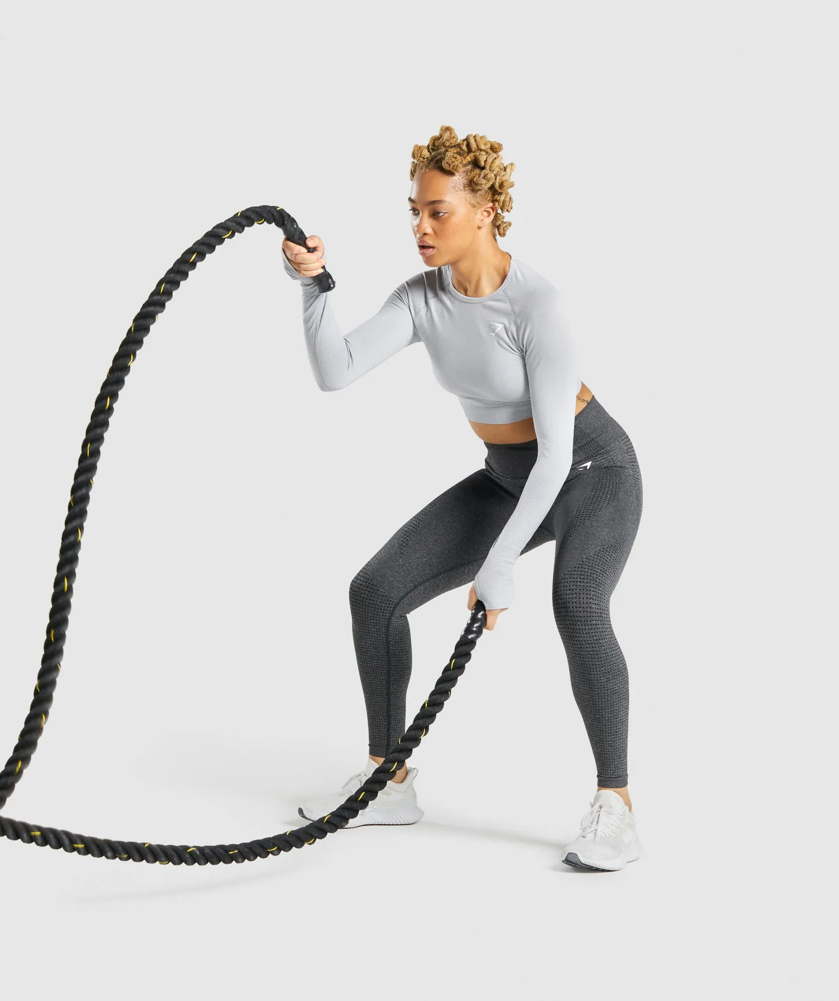 DNU - Gymshark Vital Seamless 2.0 Long Sleeve Crop Top - Light Grey Marl sold by Gymshark product image thumbnail 4