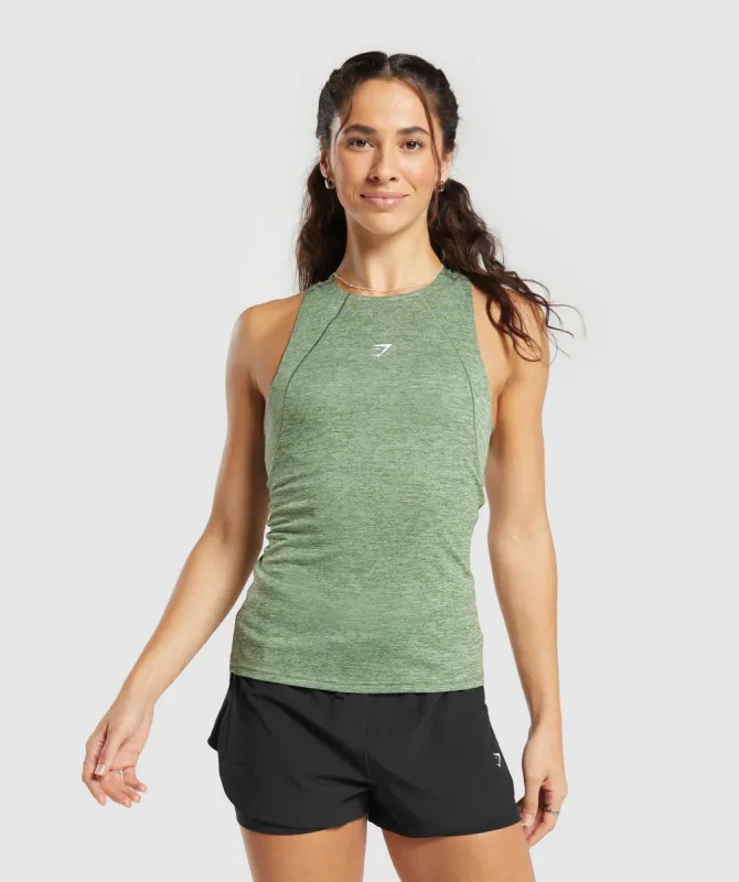 Gymshark Running Tank - Force Green/Faded Green Marl sold by Gymshark