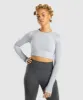 DNU - Gymshark Vital Seamless 2.0 Long Sleeve Crop Top - Light Grey Marl sold by Gymshark