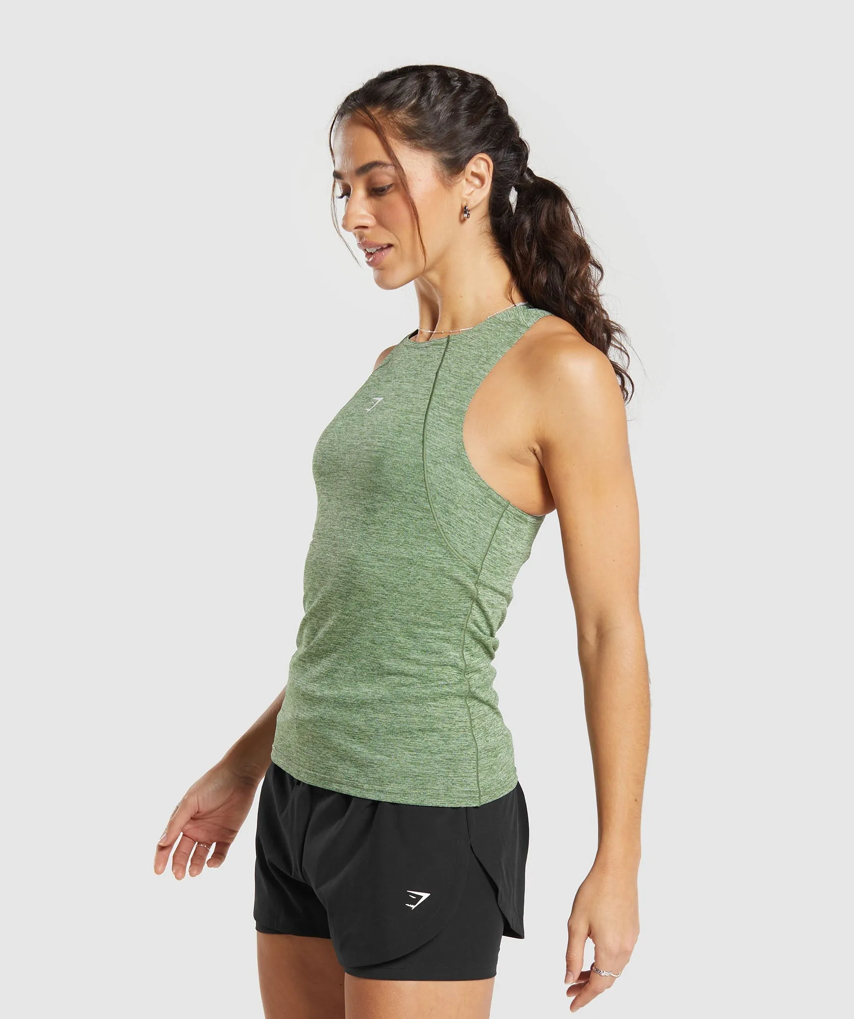 Gymshark Running Tank - Force Green/Faded Green Marl sold by Gymshark product image thumbnail 3
