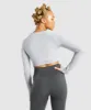 DNU - Gymshark Vital Seamless 2.0 Long Sleeve Crop Top - Light Grey Marl sold by Gymshark