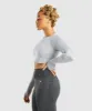DNU - Gymshark Vital Seamless 2.0 Long Sleeve Crop Top - Light Grey Marl sold by Gymshark