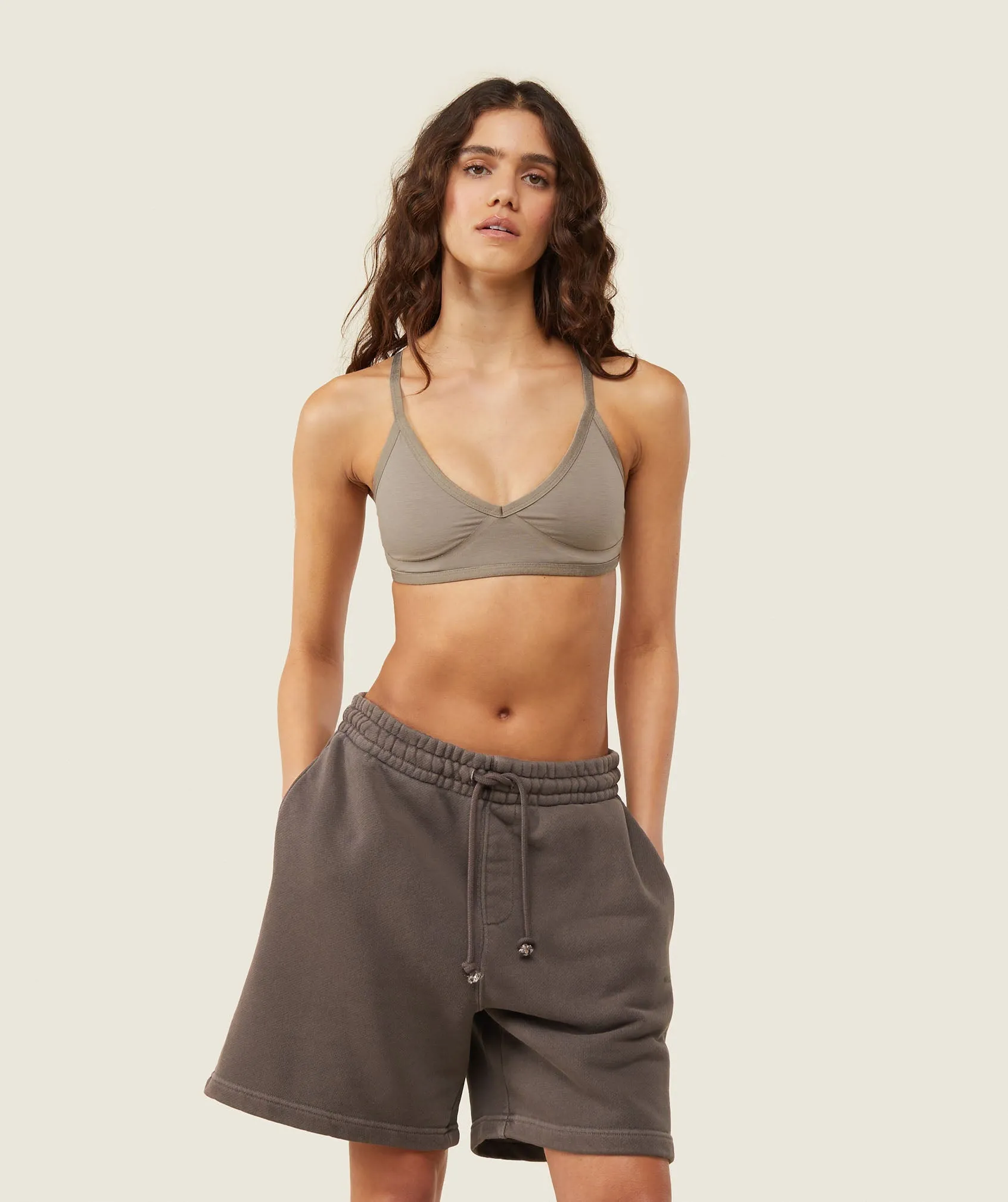Gymshark everywear Ultra Comfort Bralette - Linen Brown sold by Gymshark