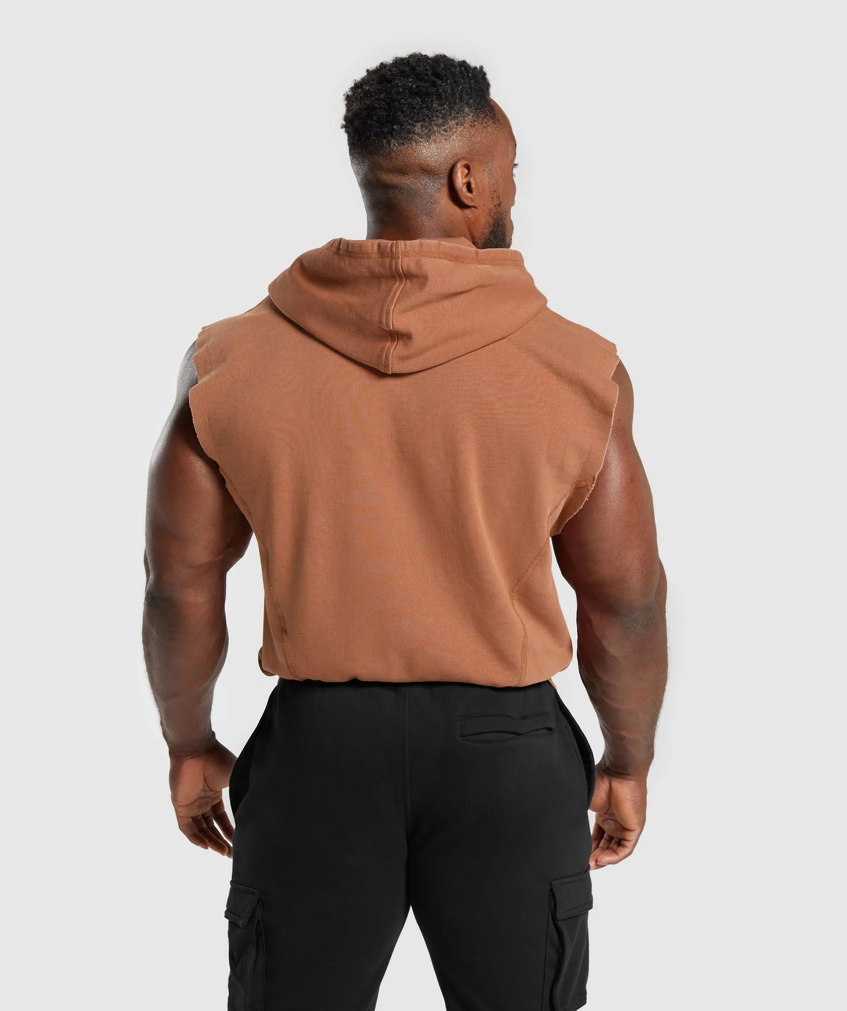 Gymshark Heritage Washed Sleeveless Zip Up Hoodie - Canyon Brown sold by Gymshark product image thumbnail 2