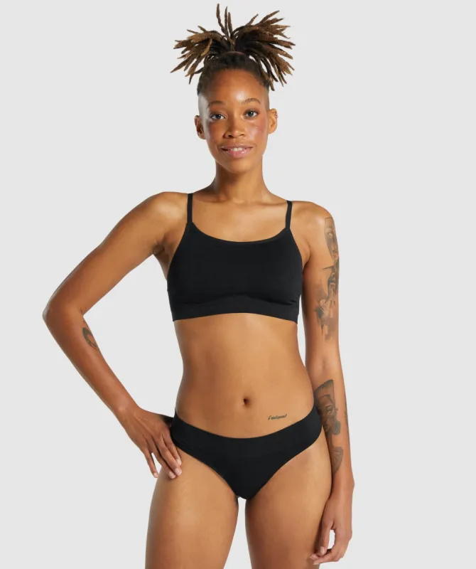 Gymshark Seamless Scoop Neck Bralette- Black sold by Gymshark