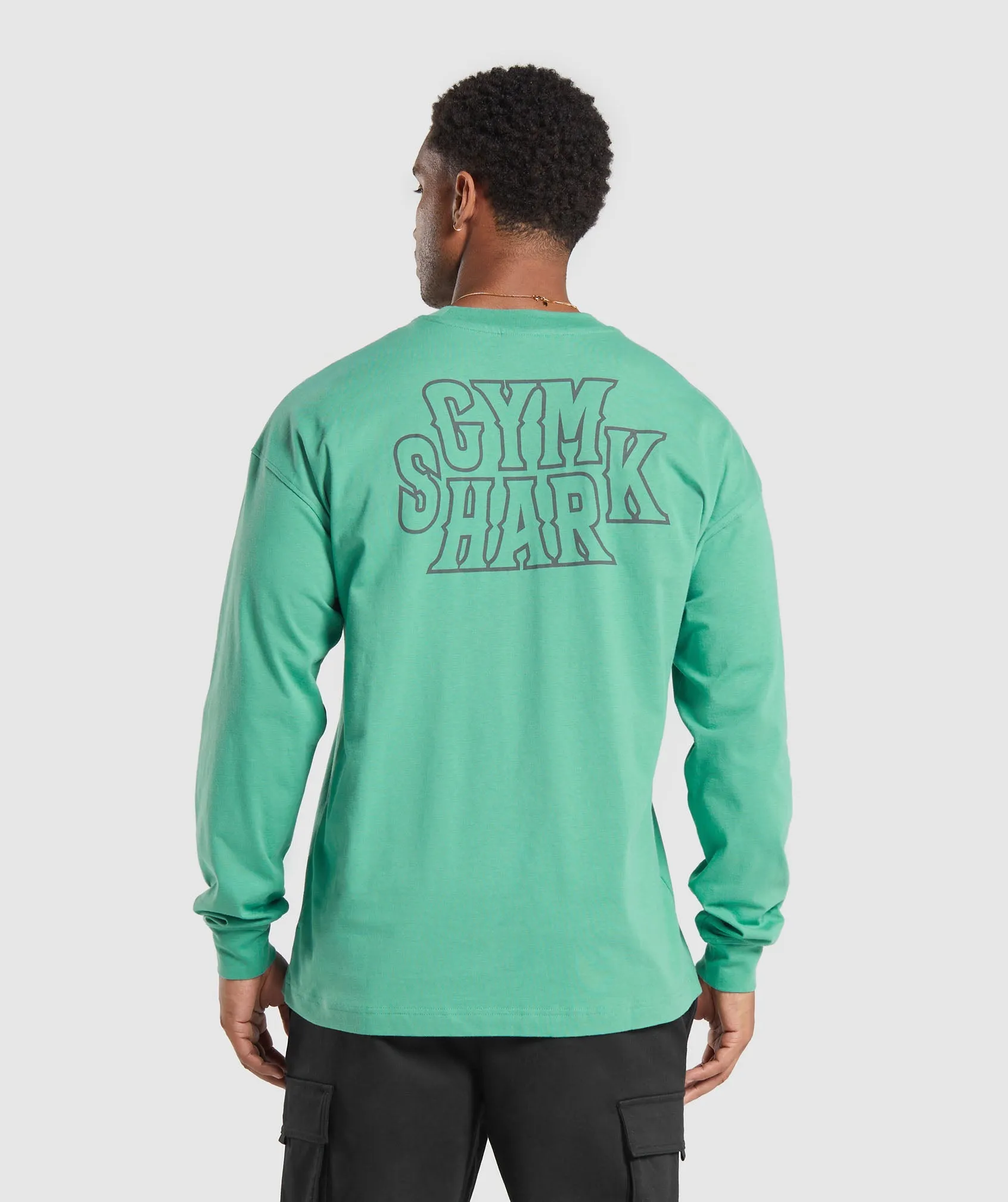 Gymshark Stacked Long Sleeve T-Shirt - Lagoon Green sold by Gymshark product image thumbnail 2