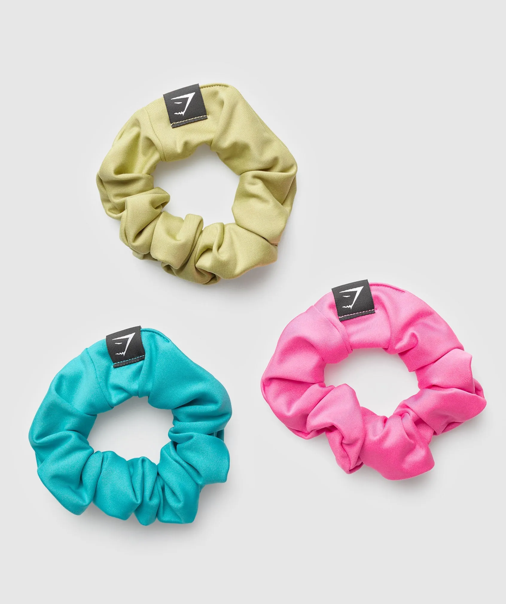 Gymshark Scrunchies 3pk - Fetch Pink/Artificial Teal/Vintage Green sold by Gymshark