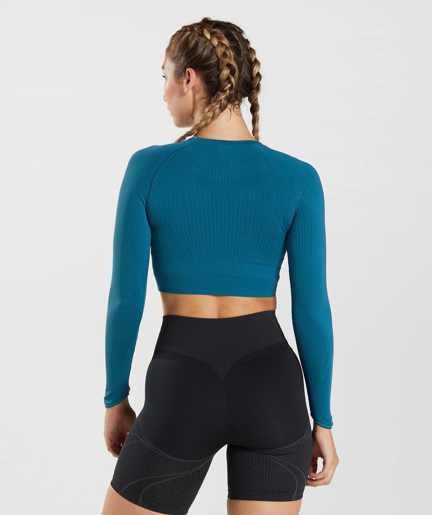 Gymshark Apex Seamless Crop Top - Atlantic Blue/Shark Blue sold by Gymshark product image thumbnail 2