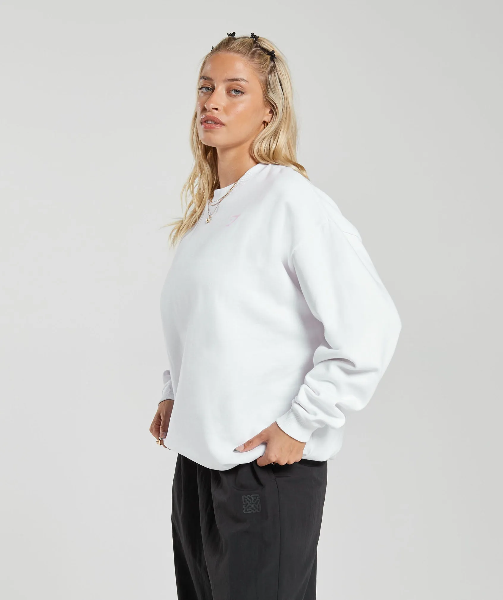 Gymshark Strength Department Graphic Oversized Sweatshirt - White sold by Gymshark product image thumbnail 3