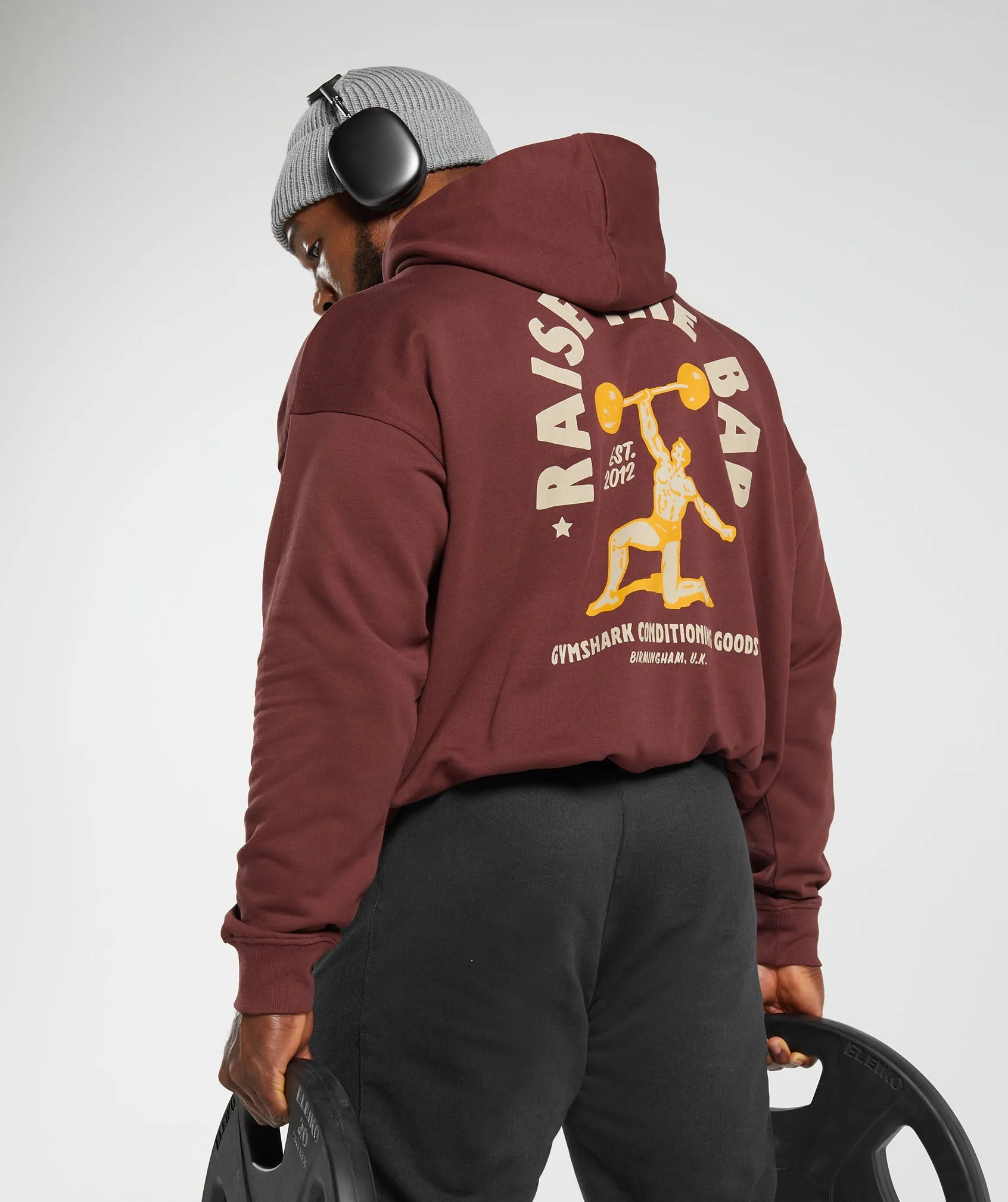 Gymshark Raise the Bar Hoodie - Burgundy Brown sold by Gymshark product image thumbnail 4