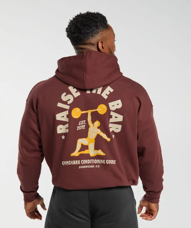 Gymshark Raise the Bar Hoodie - Burgundy Brown sold by Gymshark