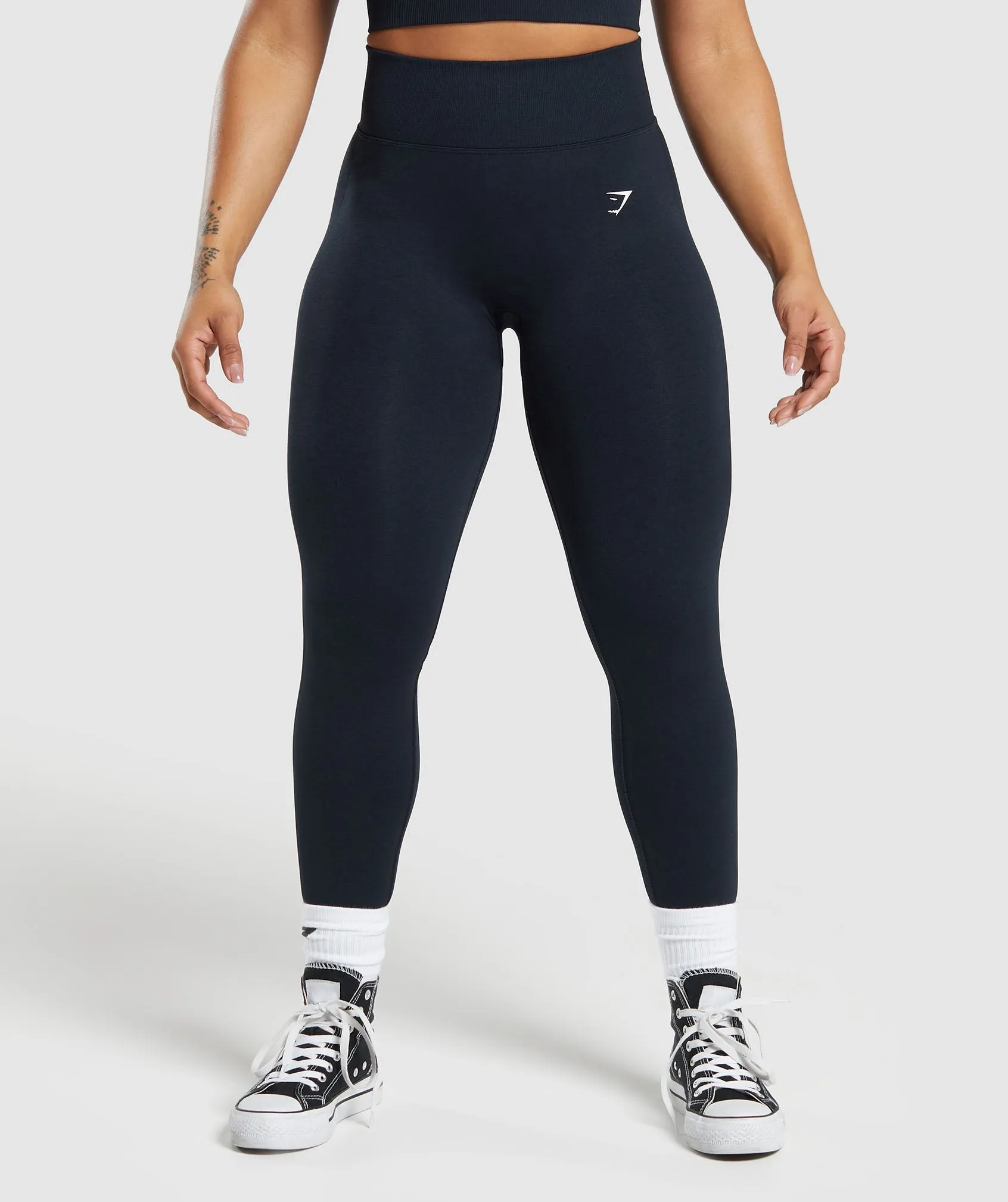 Gymshark Lift Seamless Leggings - Midnight Blue/Black Marl sold by Gymshark