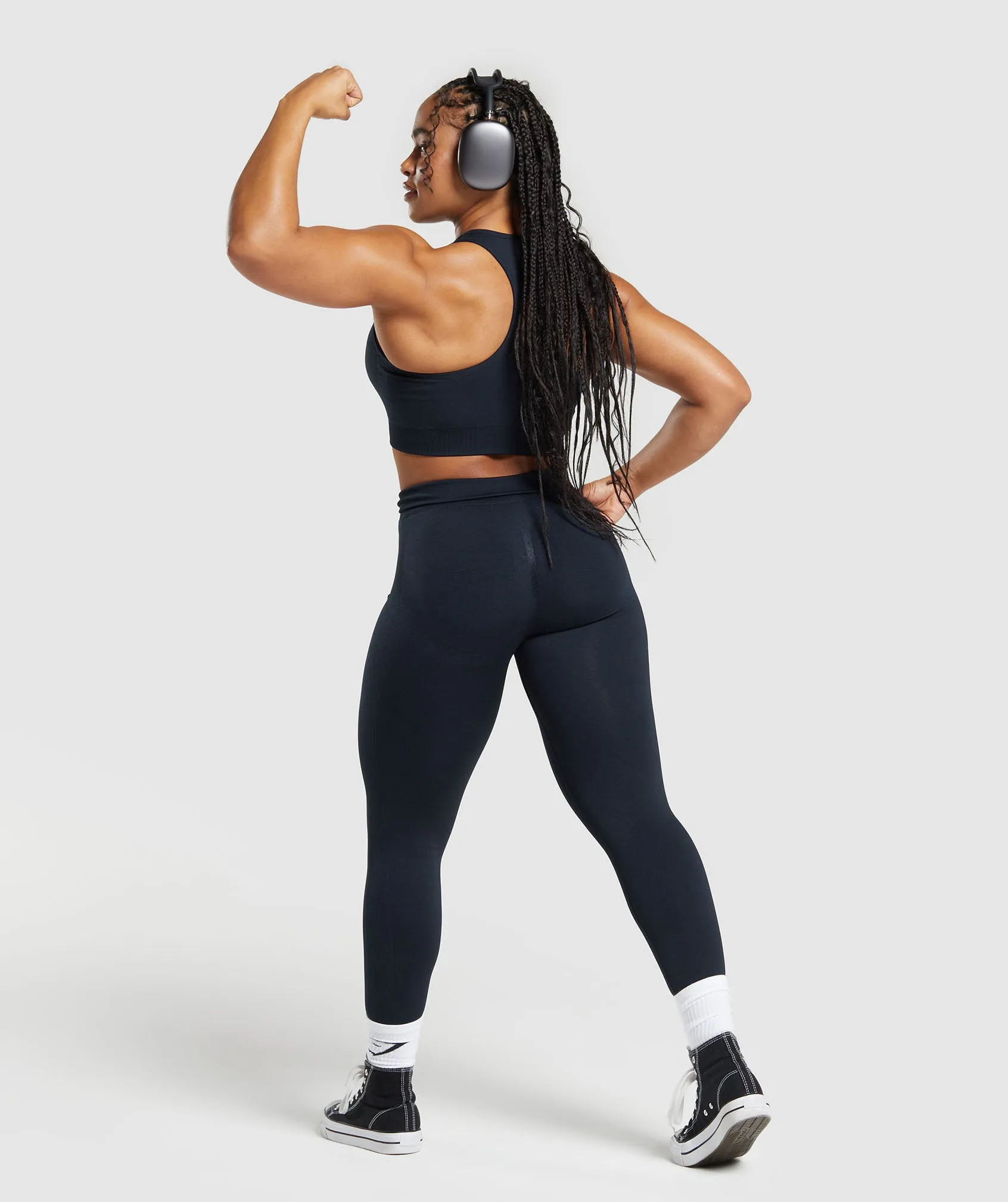 Gymshark Lift Seamless Leggings - Midnight Blue/Black Marl sold by Gymshark product image thumbnail 4