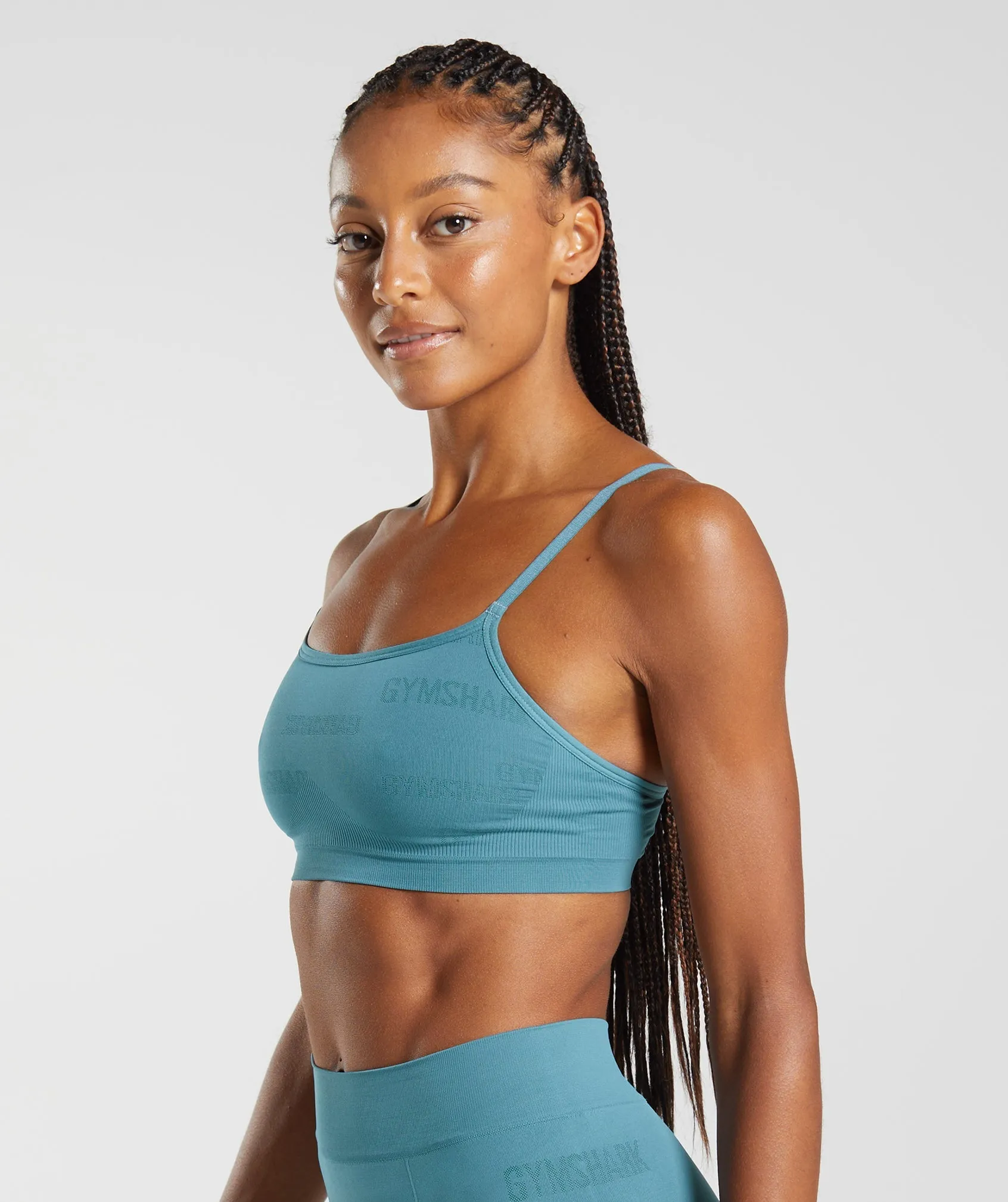 Gymshark Seamless Jacquard Bralette - Charred Blue sold by Gymshark product image thumbnail 3