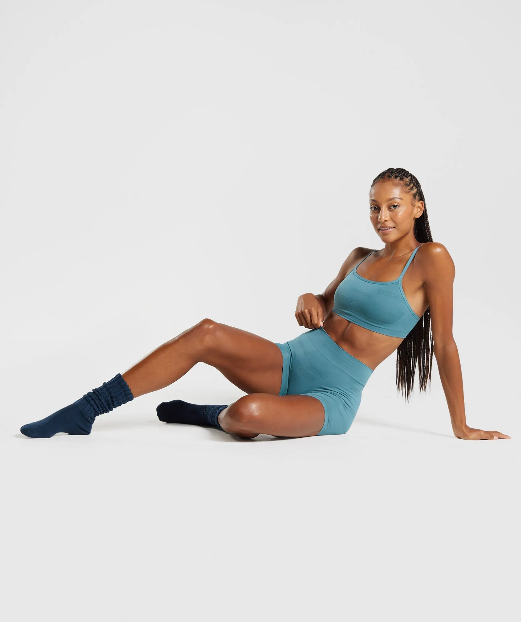 Gymshark Seamless Jacquard Bralette - Charred Blue sold by Gymshark product image thumbnail 4