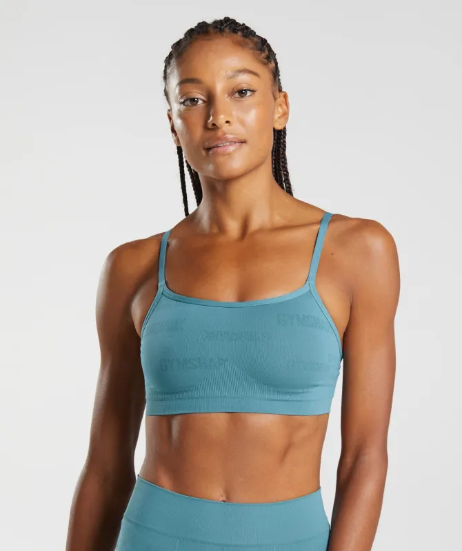 Gymshark Seamless Jacquard Bralette - Charred Blue sold by Gymshark