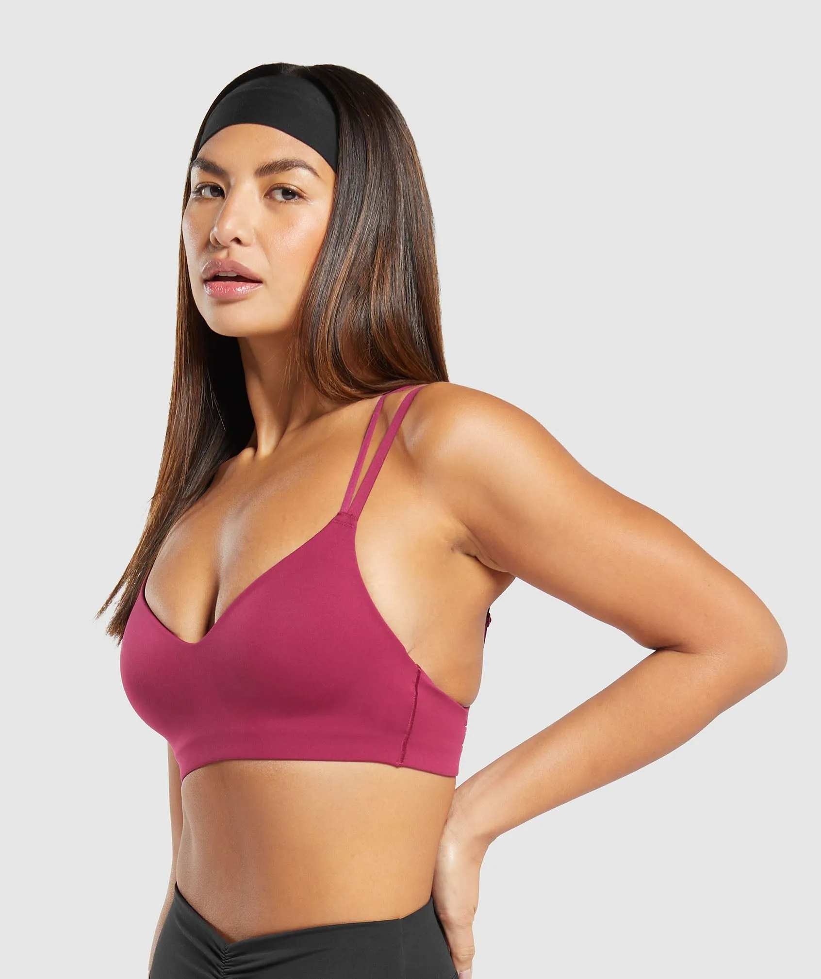 Gymshark Strappy Back Light Support Sports Bra - Raspberry Pink sold by Gymshark product image thumbnail 3