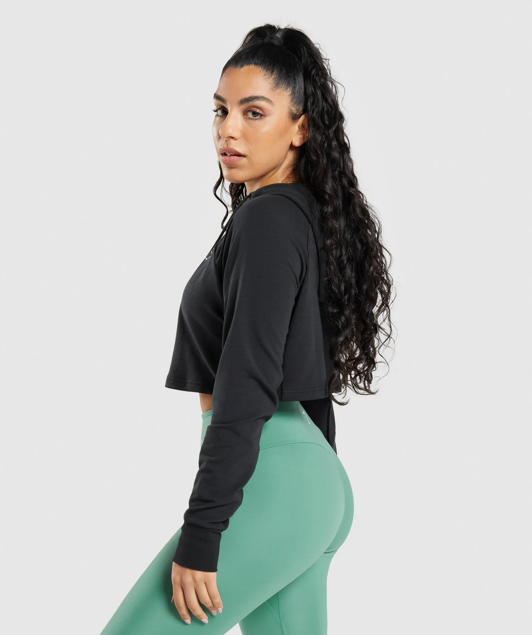 Gymshark Training Cropped Hoodie - Black sold by Gymshark product image thumbnail 3