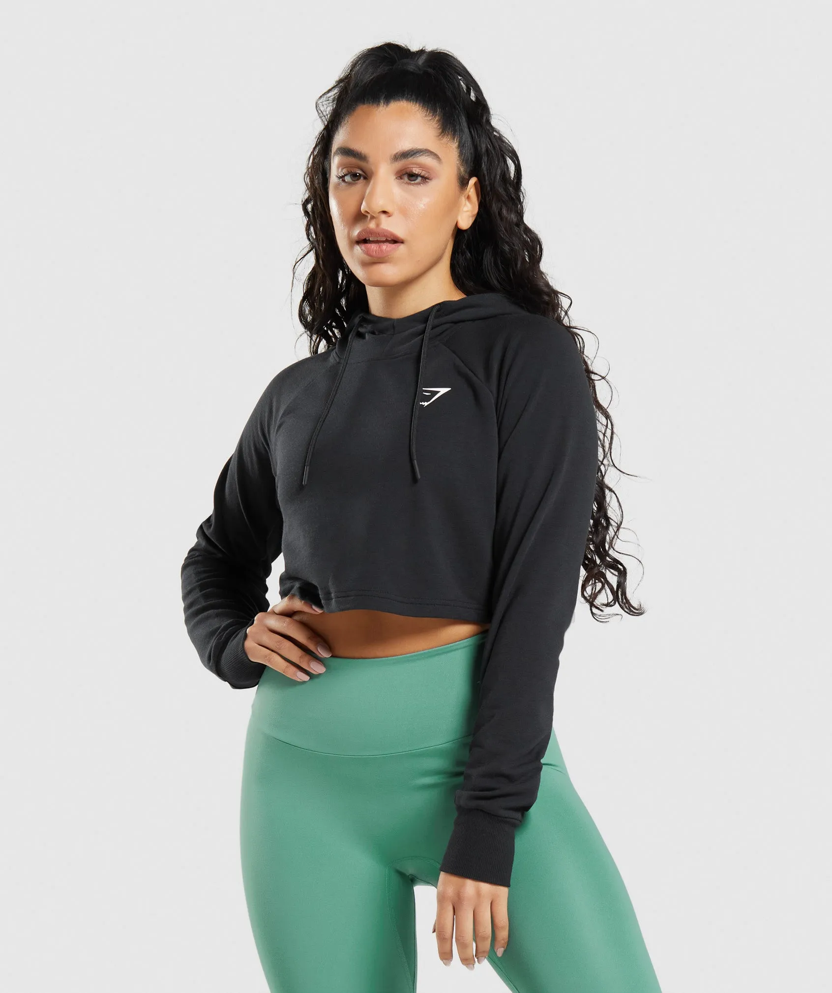 Gymshark Training Cropped Hoodie - Black sold by Gymshark