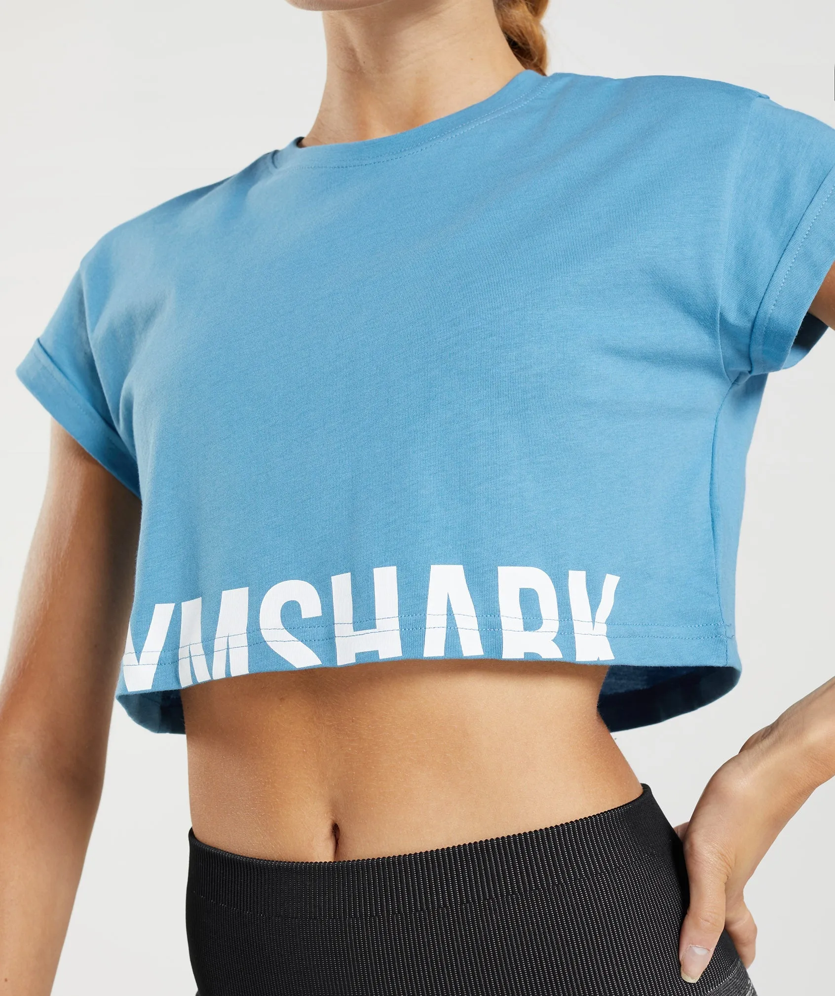Gymshark Fraction Crop Top - Coastal Blue sold by Gymshark product image thumbnail 3