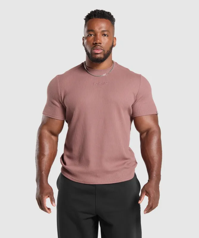 Gymshark Waffle T-Shirt - Brick Brown sold by Gymshark