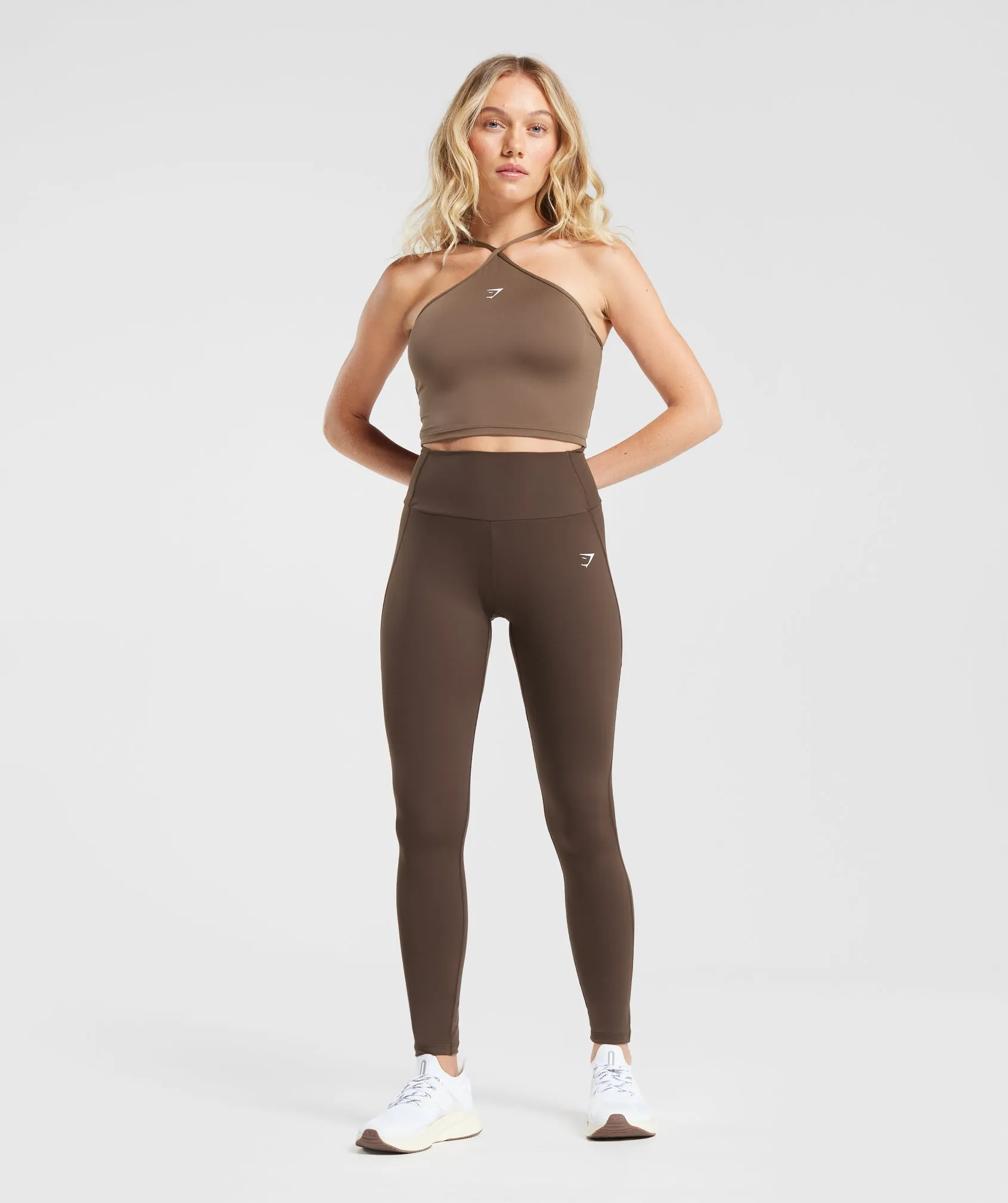 Gymshark Everyday Halter Neck Ribbon Tank - Soft Brown sold by Gymshark product image thumbnail 4