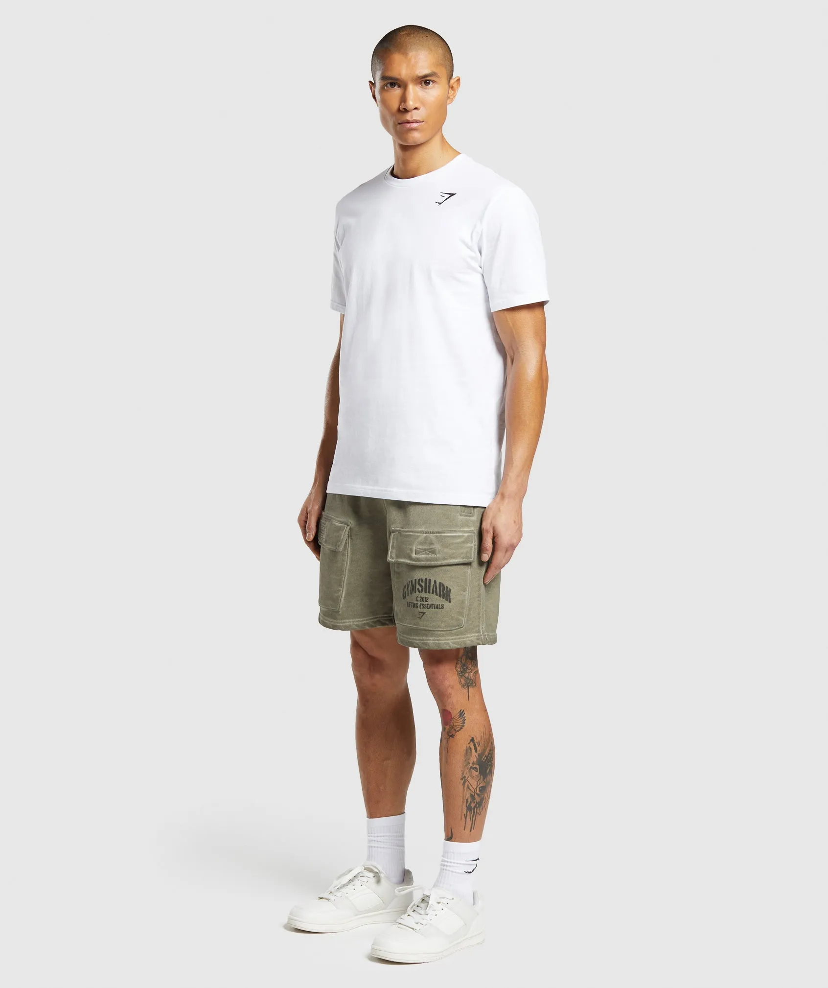 Gymshark Heavyweight Washed Cargo Shorts - Utility Green sold by Gymshark product image thumbnail 4