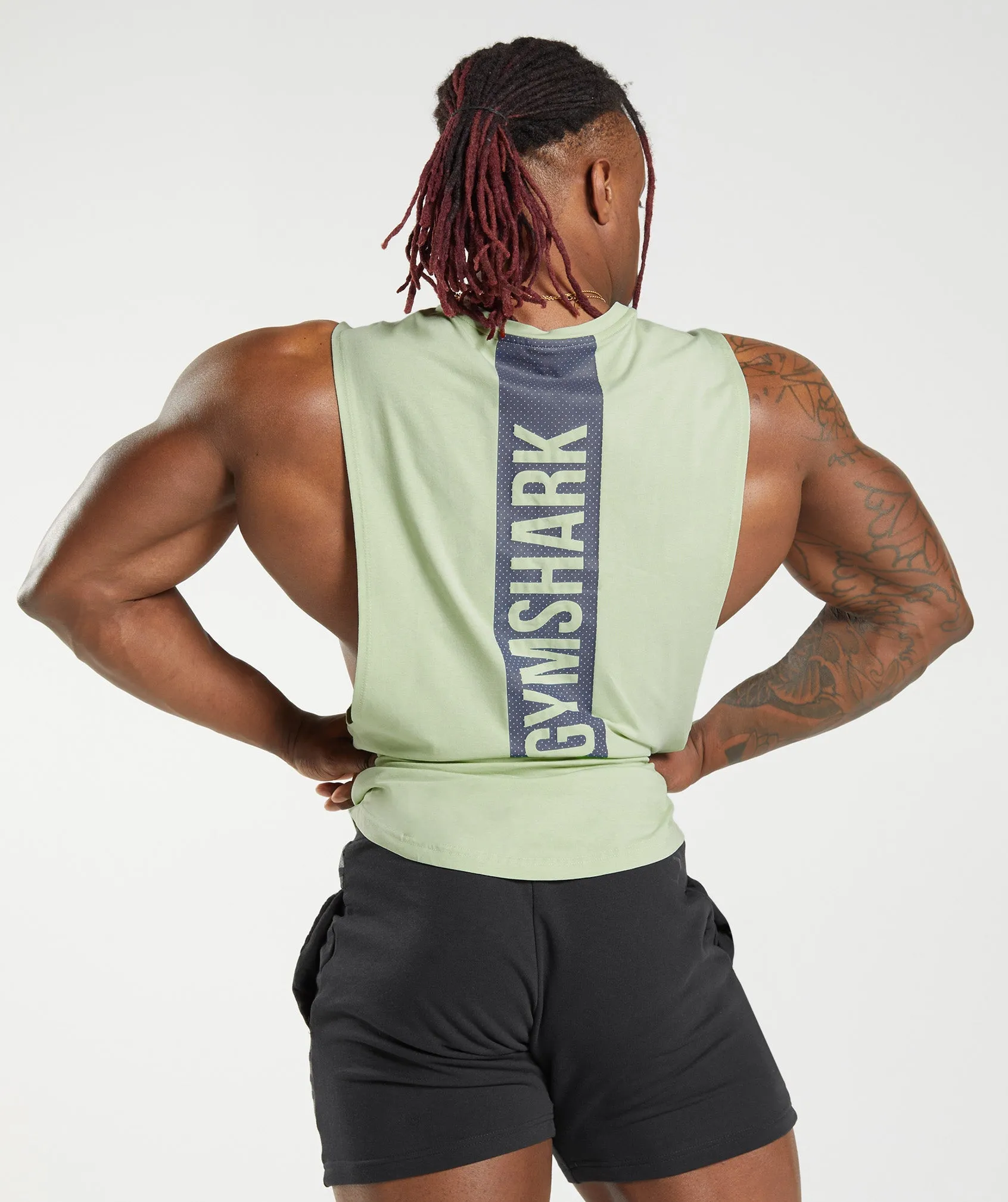 Gymshark Bold Drop Arm Tank - Flora Green sold by Gymshark