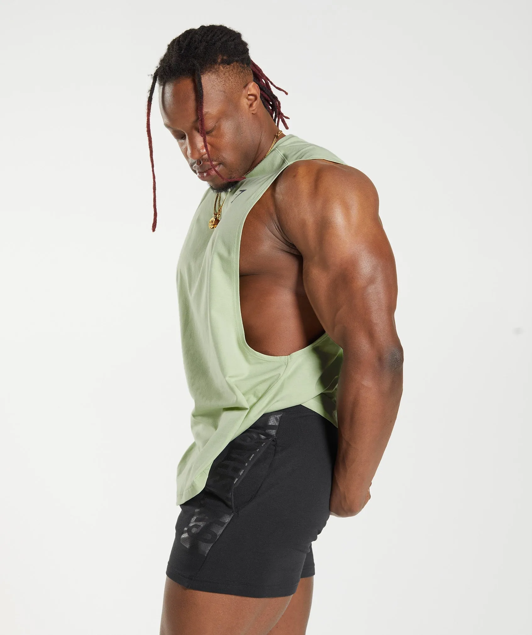 Gymshark Bold Drop Arm Tank - Flora Green sold by Gymshark product image thumbnail 5