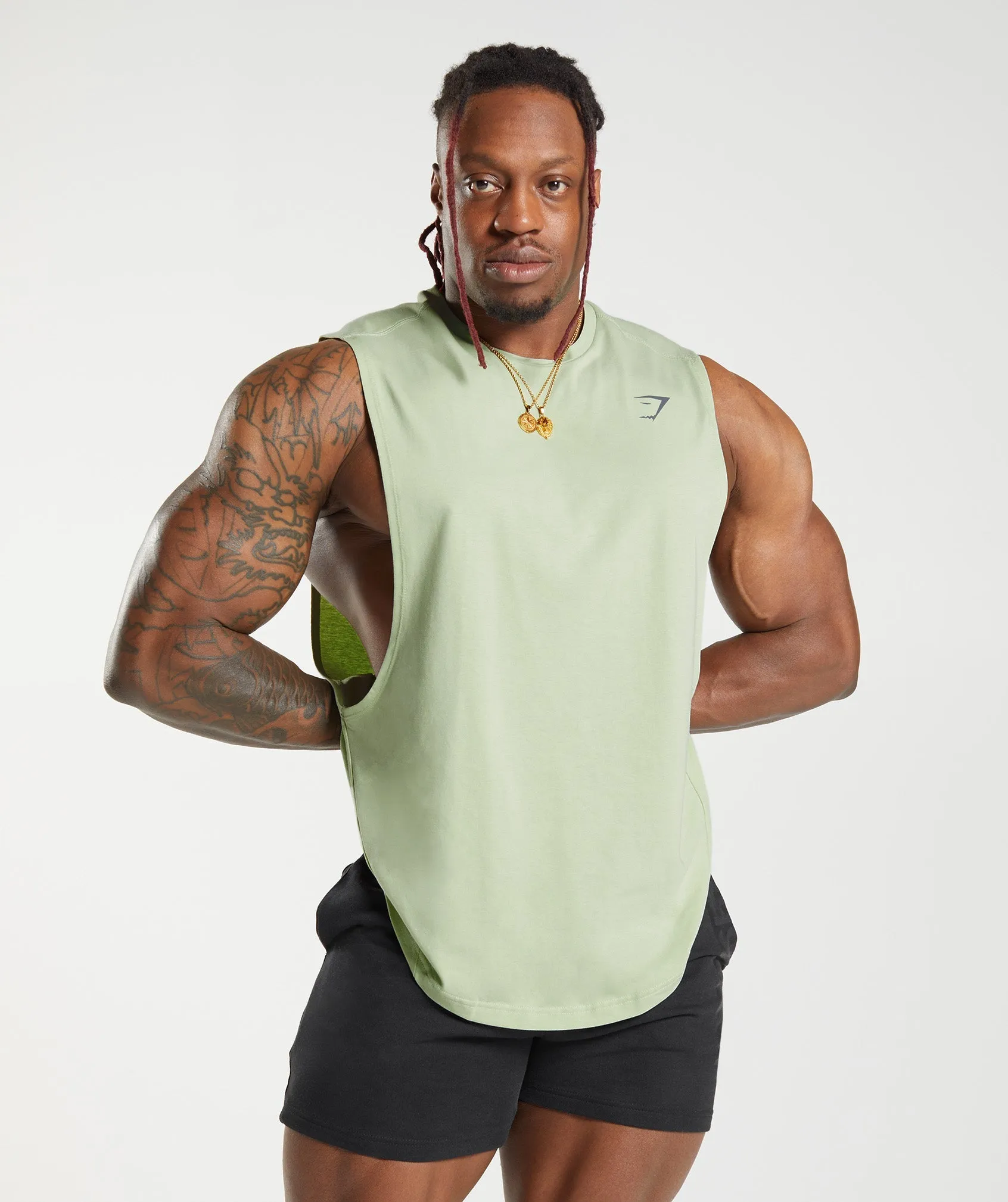 Gymshark Bold Drop Arm Tank - Flora Green sold by Gymshark product image thumbnail 2