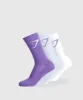 Gymshark Crew Socks 3pk - Stellar Purple/Silver Lilac/White sold by Gymshark