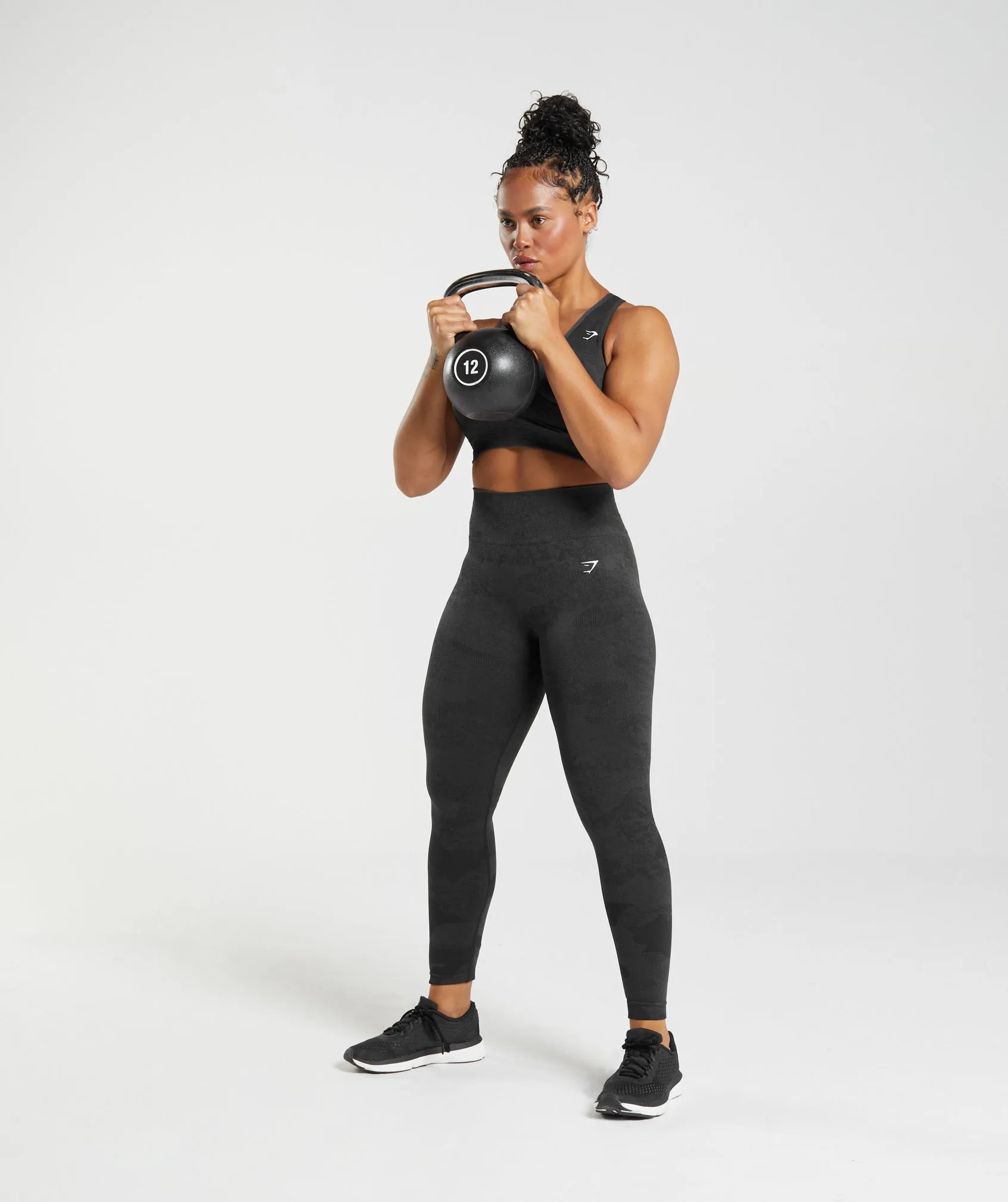 Gymshark Adapt Camo Seamless Leggings - Black/Onyx Grey sold by Gymshark product image thumbnail 4