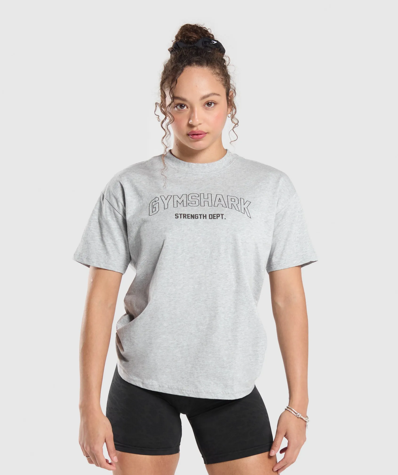 Gymshark Strength Department Oversized T-Shirt - Light Grey Core Marl sold by Gymshark