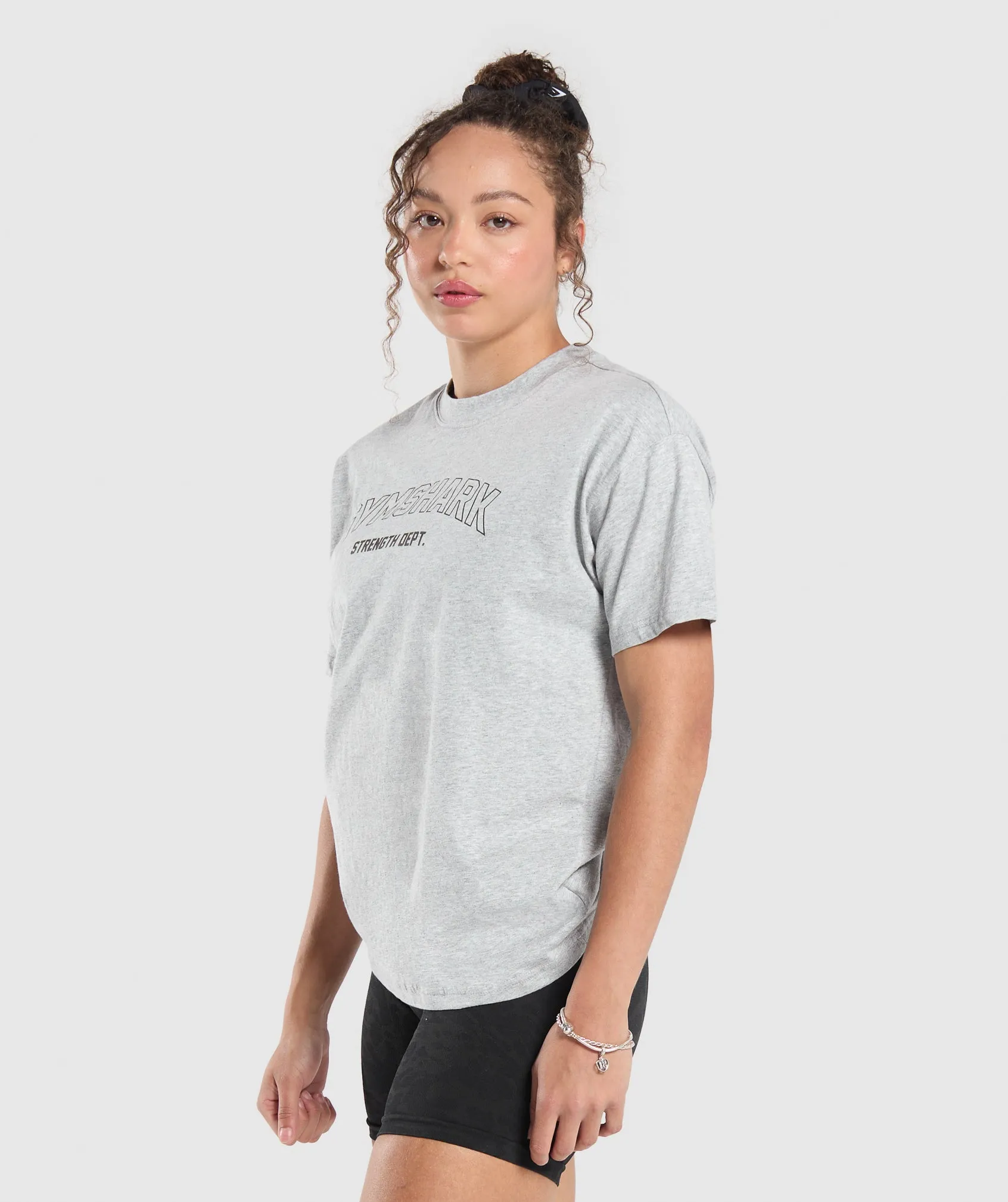 Gymshark Strength Department Oversized T-Shirt - Light Grey Core Marl sold by Gymshark product image thumbnail 3