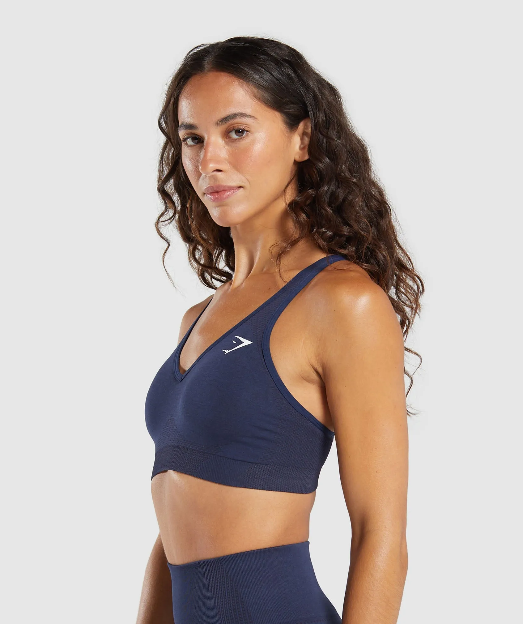 Gymshark Vital V Neck Sports Bra - Heavy Blue/ Marl sold by Gymshark product image thumbnail 3