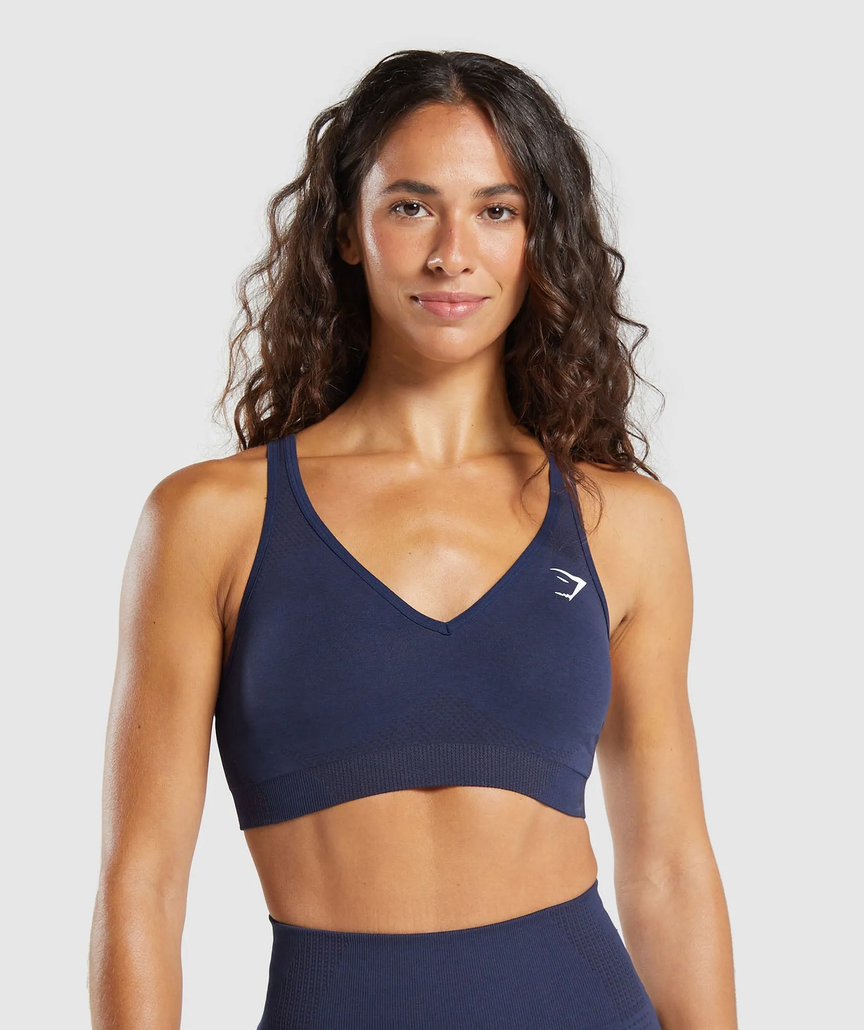 Gymshark Vital V Neck Sports Bra - Heavy Blue/ Marl sold by Gymshark