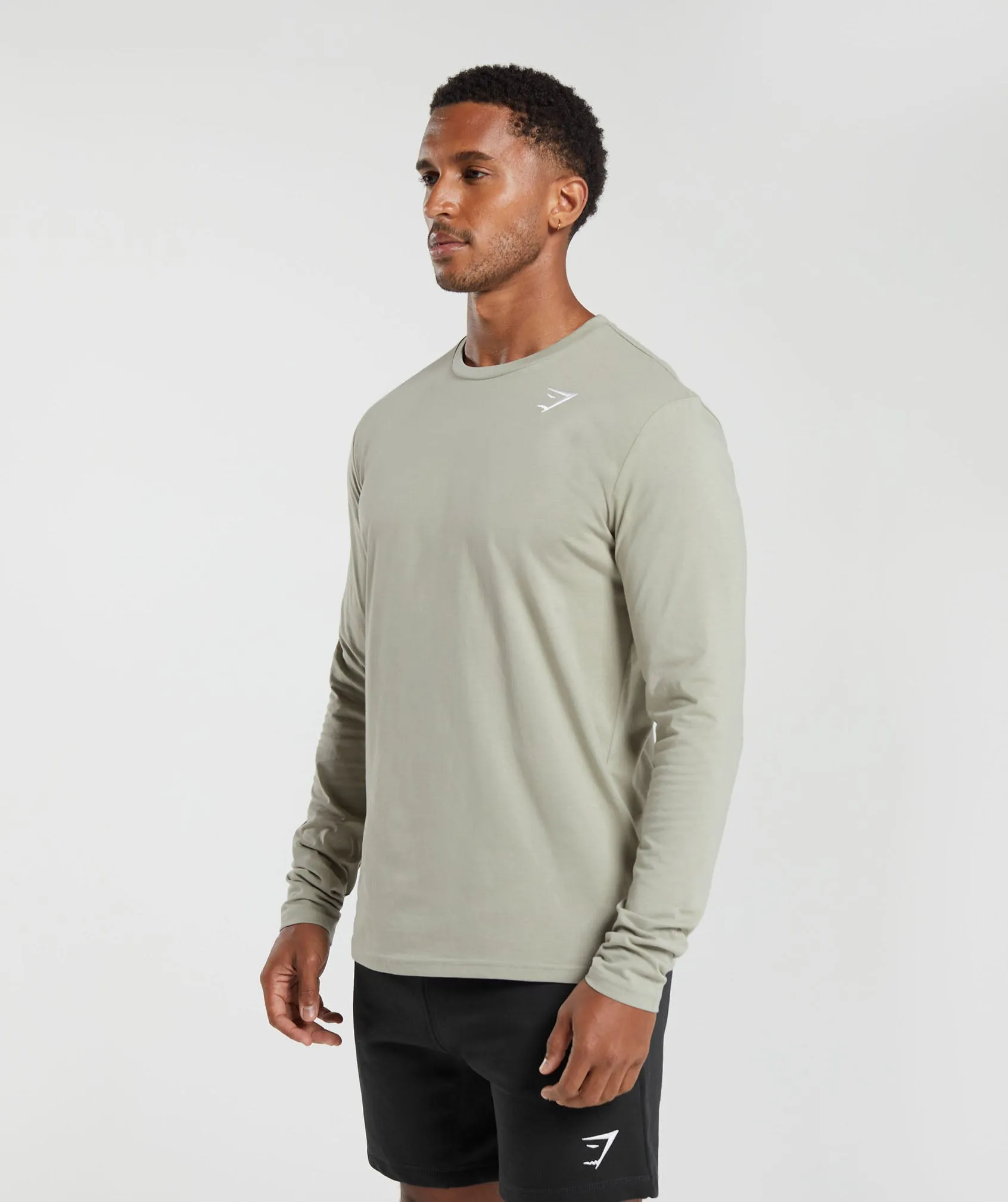 Gymshark Crest Long Sleeve T-Shirt - Stone Grey sold by Gymshark product image thumbnail 3